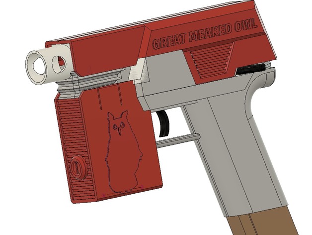 (REAL FILES) NERF Flywheel Mk21 "Meaker's Hawk"/"Great Meaked Owl" with real files this time.