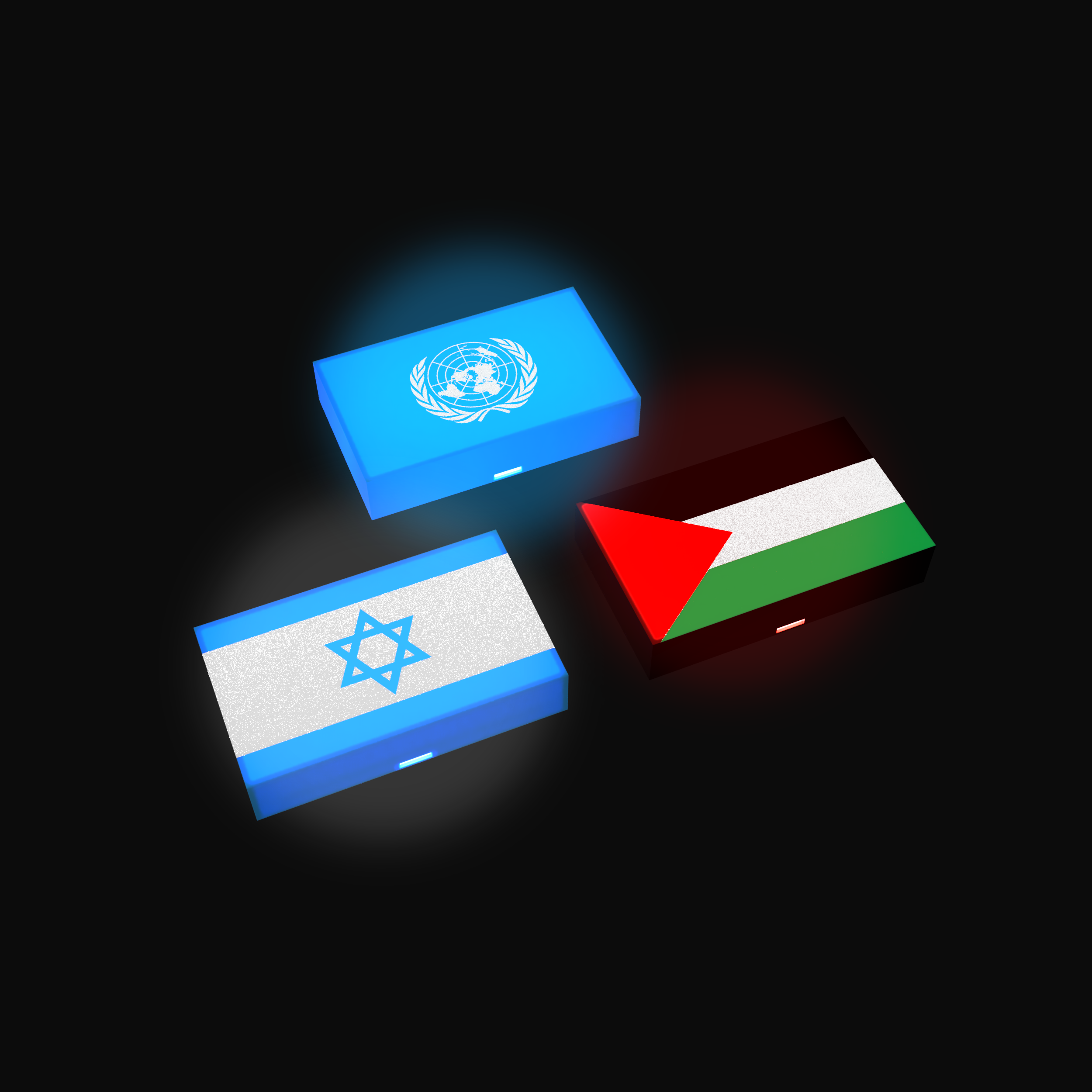 2023 Middle East Flags LED Lightboxes UN Israel Palestine