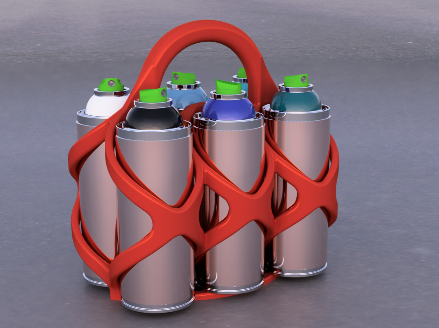 Spray Paint Can 6-Pack Holder: No Supports Required