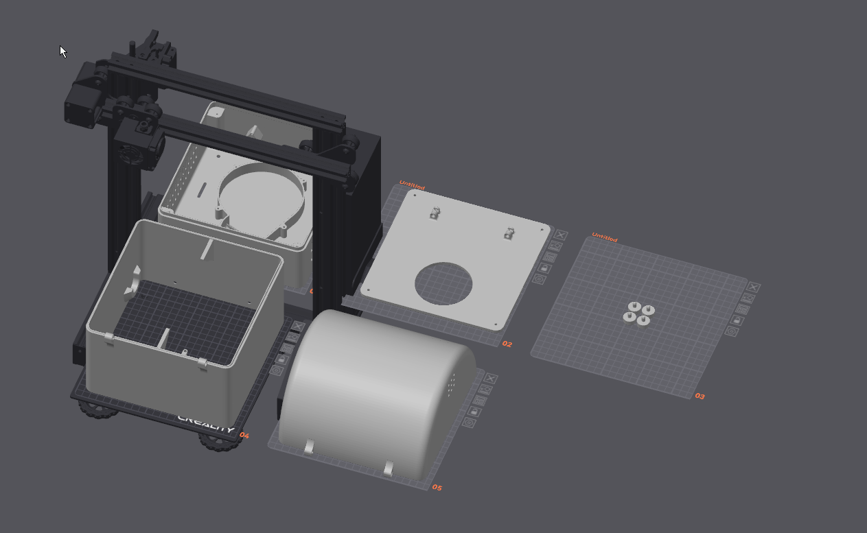 Filament Dry Box, Modified for smaller build plate (ender 3 style)