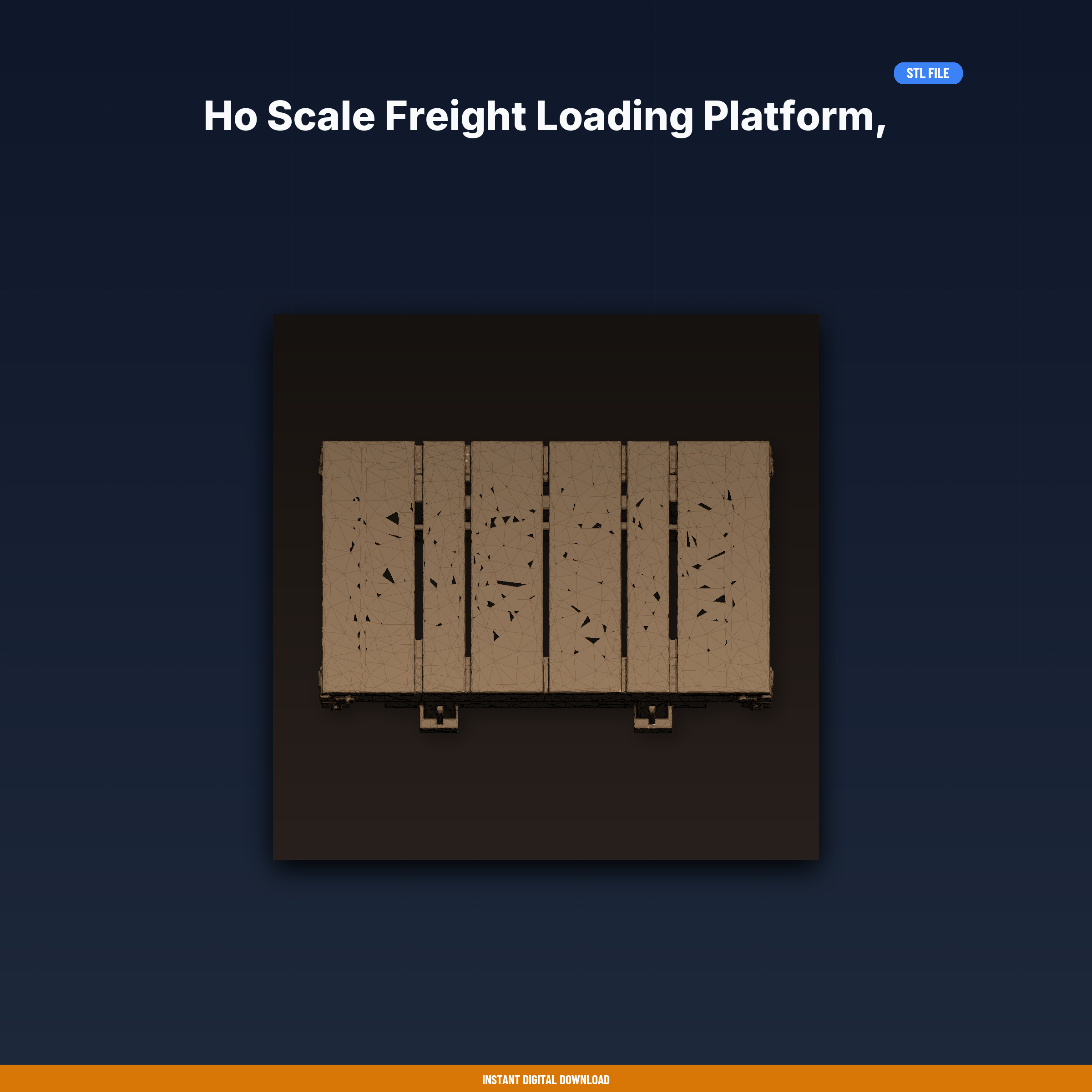 Ho Scale Freight Loading Platform, Railroad Dock, Wooden - 3D Printable STL File