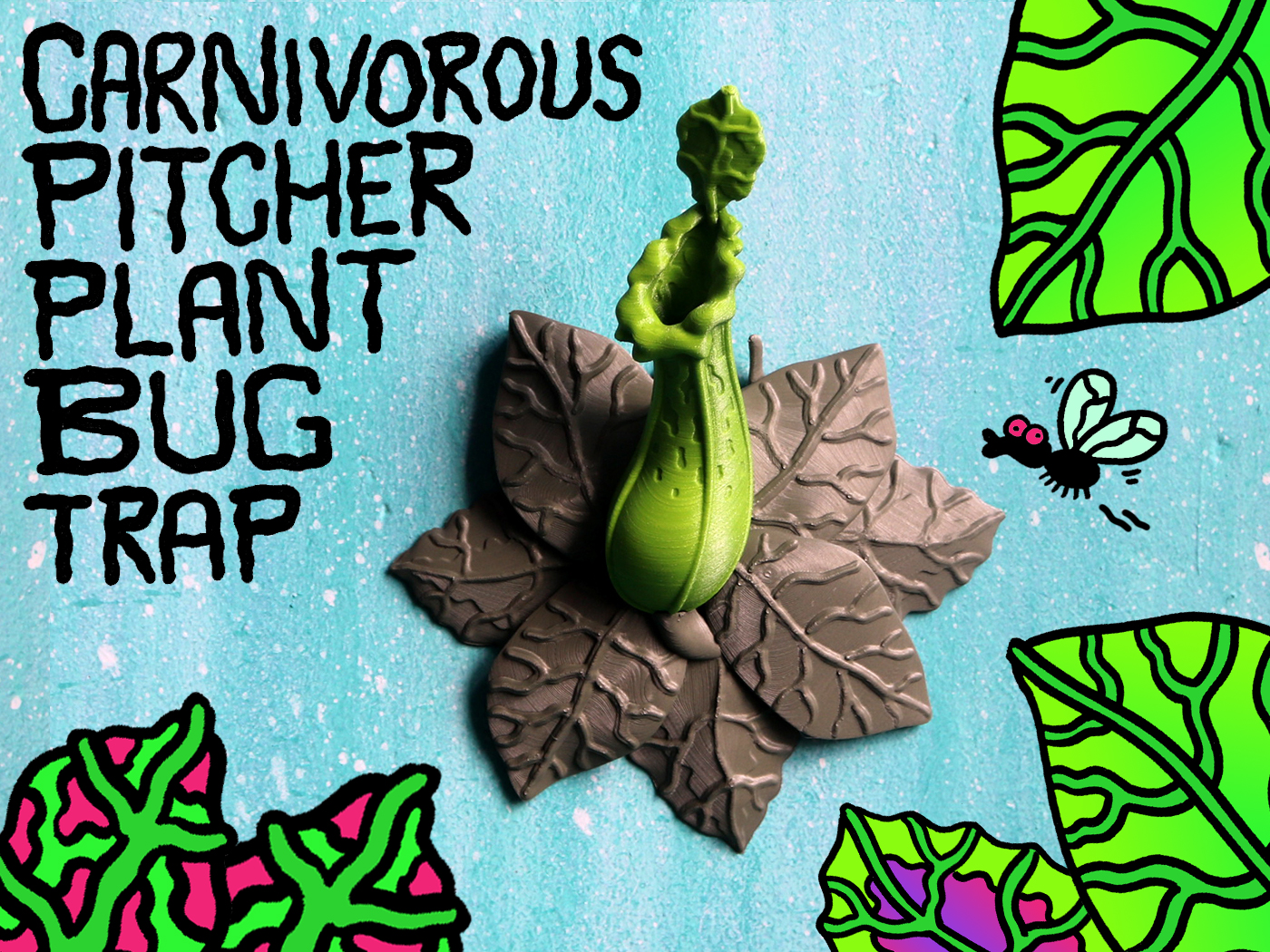 Carnivorous Pitcher Plant Bug Trap - Support Free Design