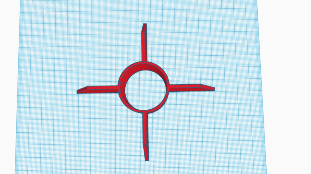 A finsection for a 3,3cm diameter modelrocket