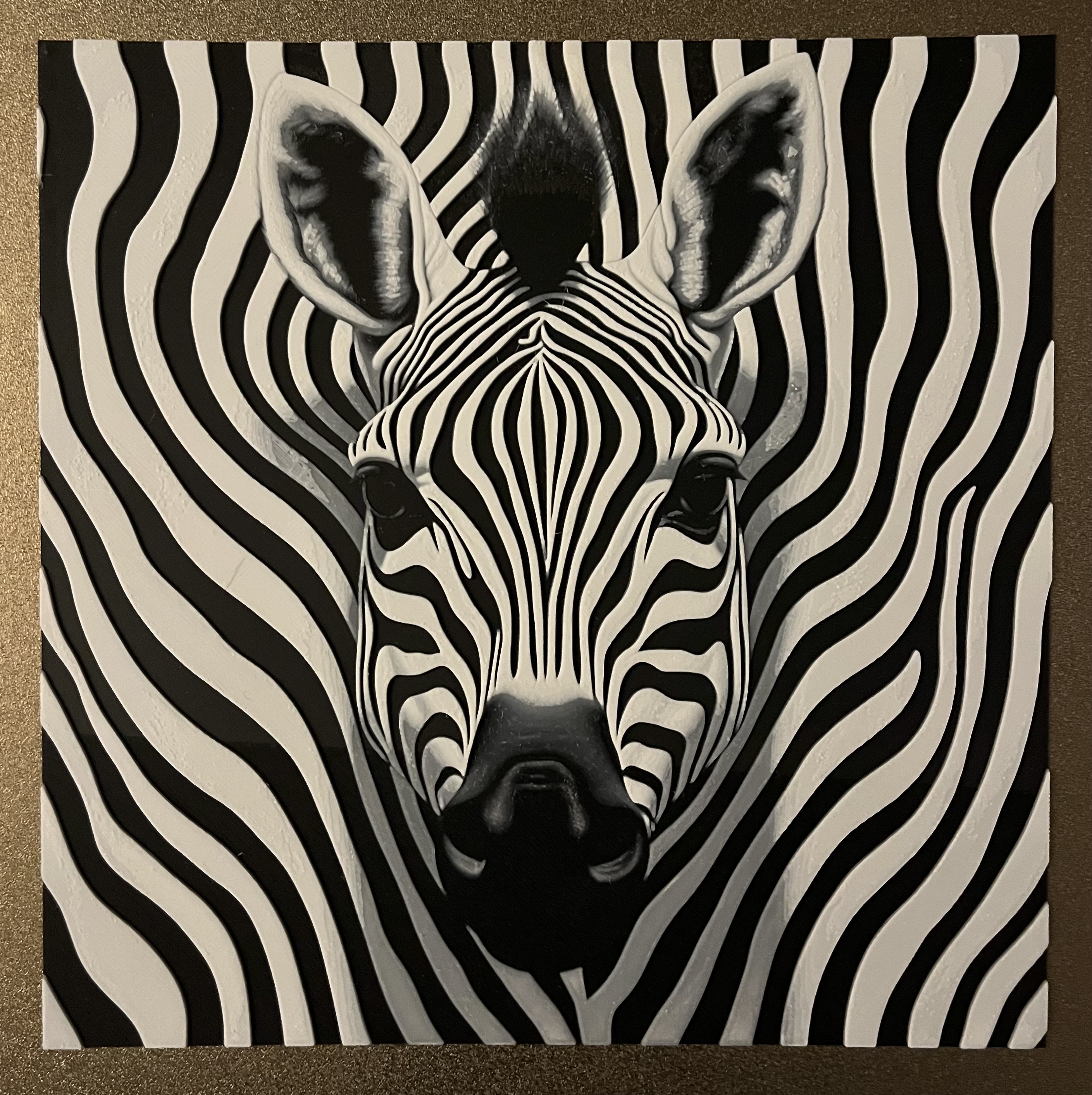 Op-Art Zebra Portrait (Filament Painting)
