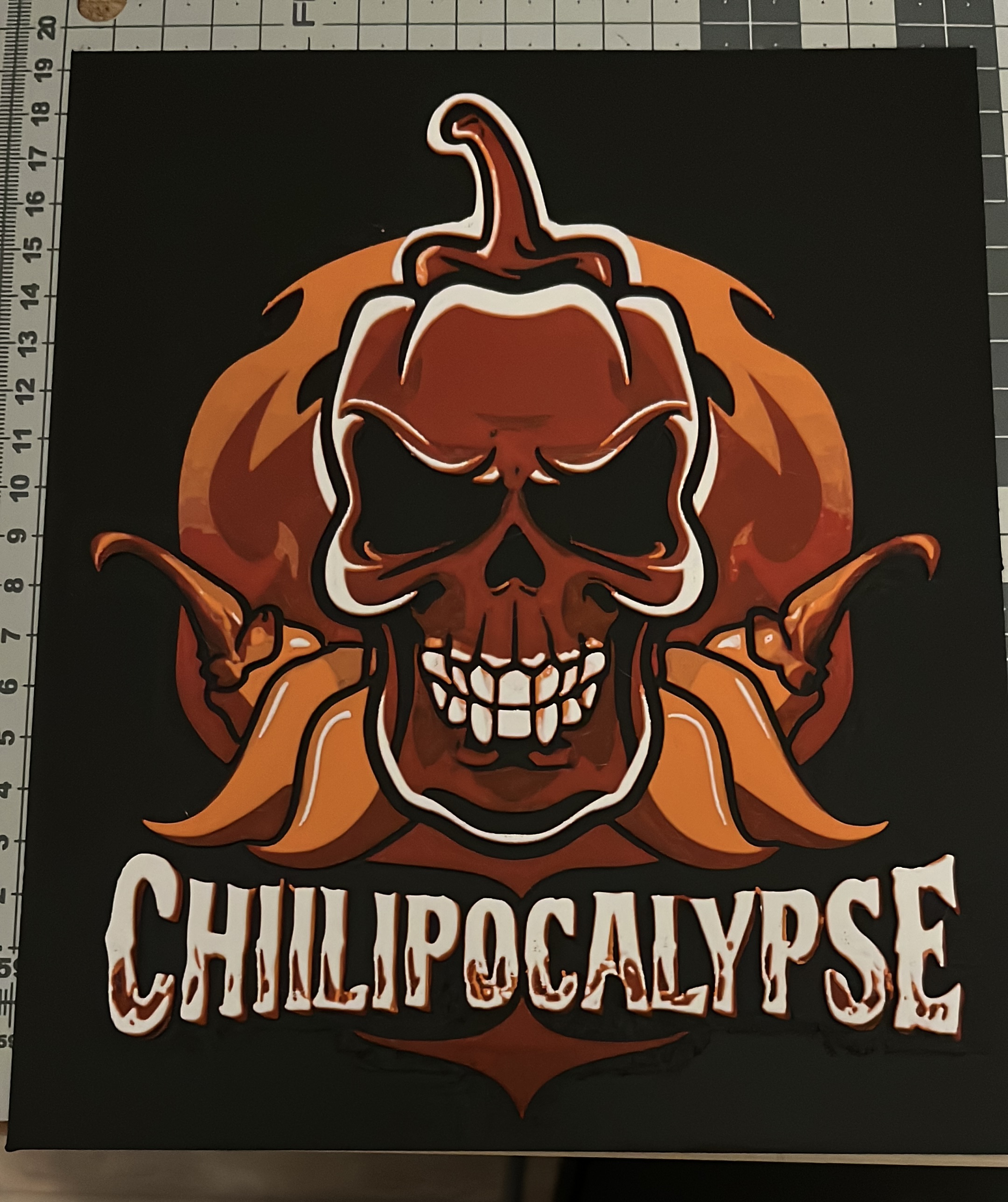 Chili pocalypse skull and pepper