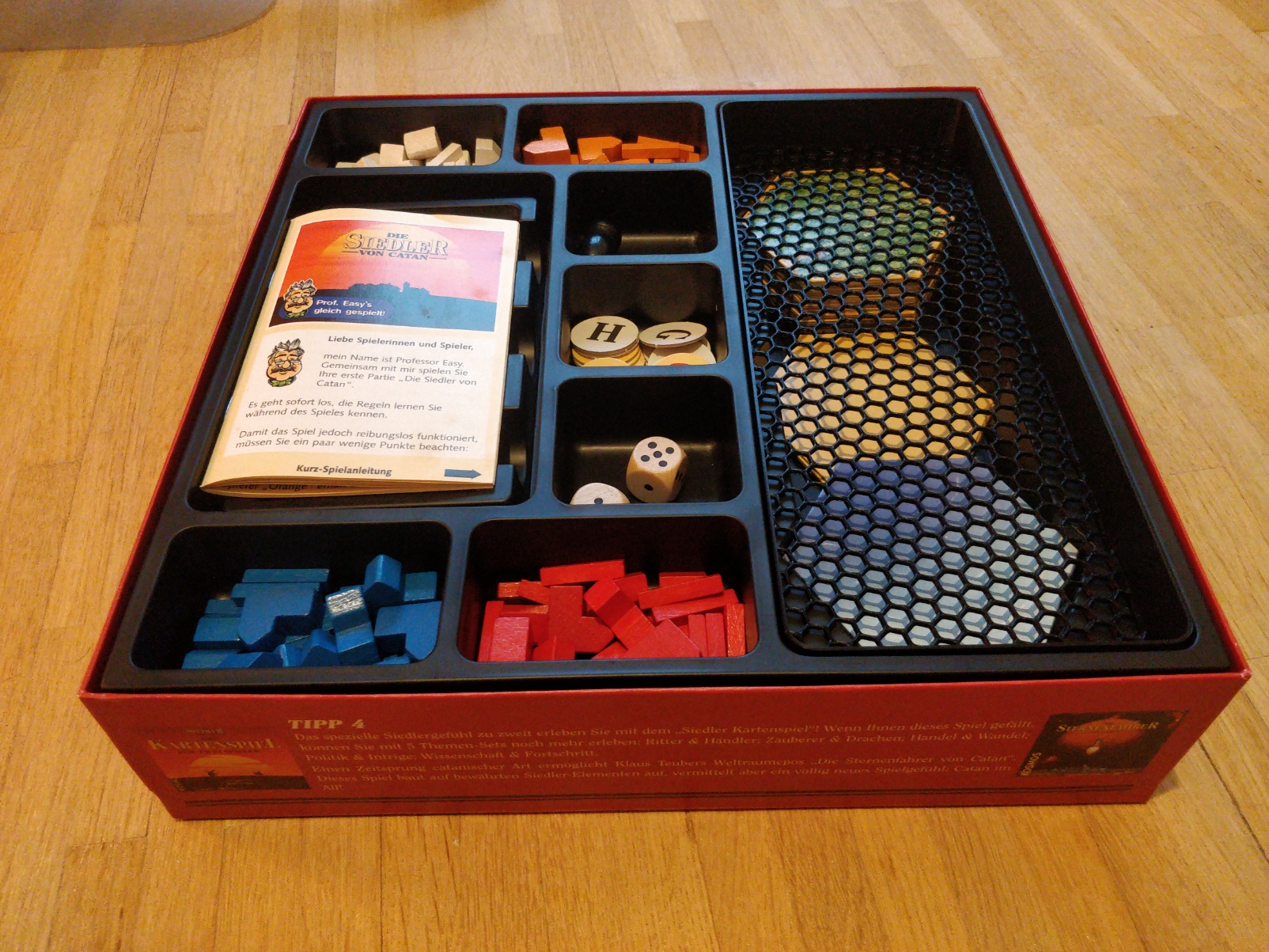 2000/2001 wooden settlers of catan vertical storage / Siedler von Catan Holz vertikale Lagerung
