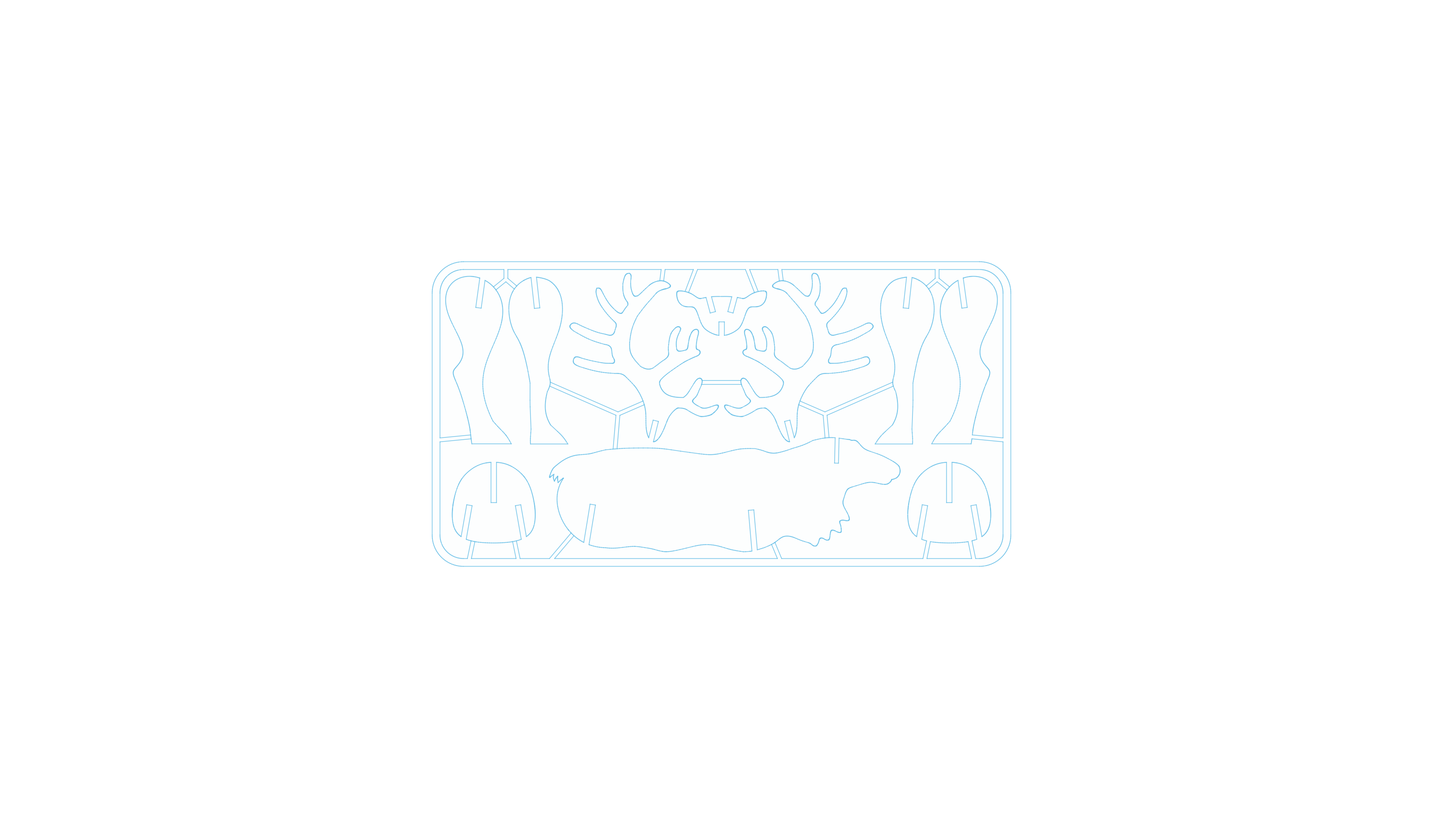 Reindeer Christmas Card Snap-Together Reindeer - DXF; DWG, SKP, f3d for Laser Cuter