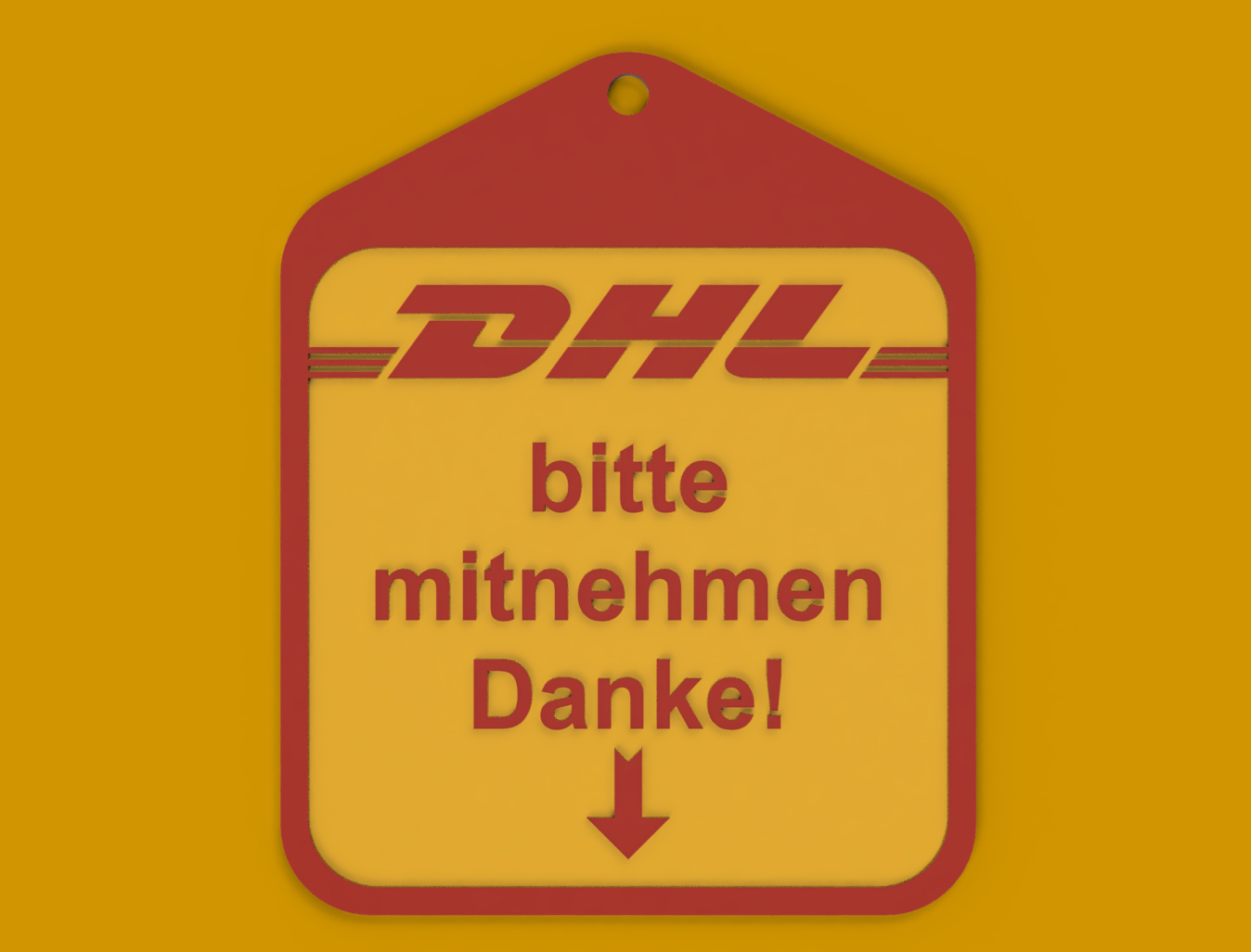 DHL bitte mitnehmen / abholen Schild