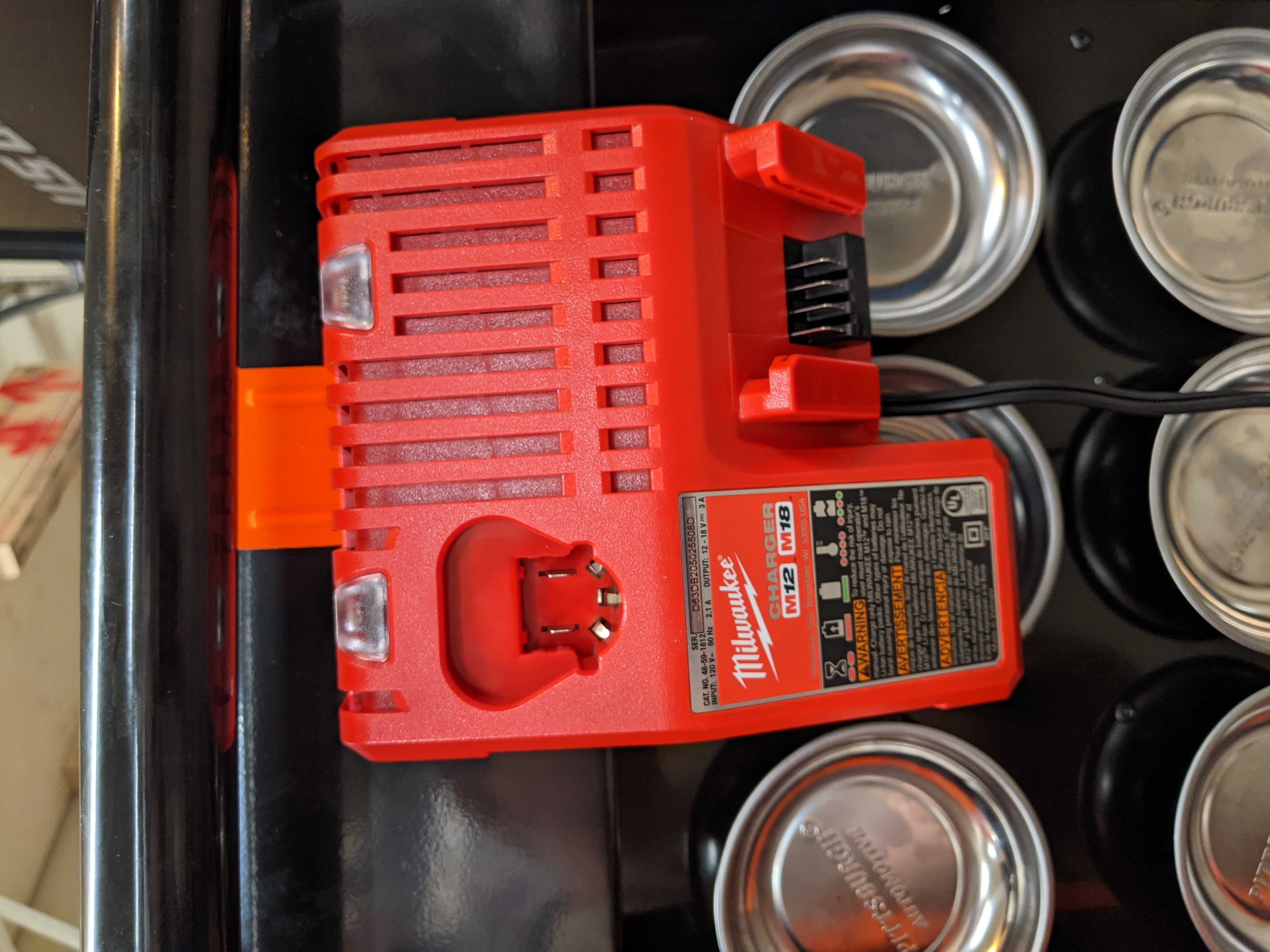 Milwaukee M12 M18 Charger Hanger for Harbor Freight Tool Cart