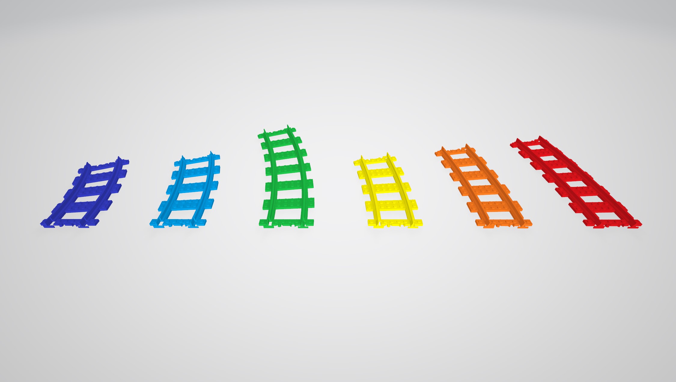 Train Track Rails, compatible to interlocking buildingbricks like Lego