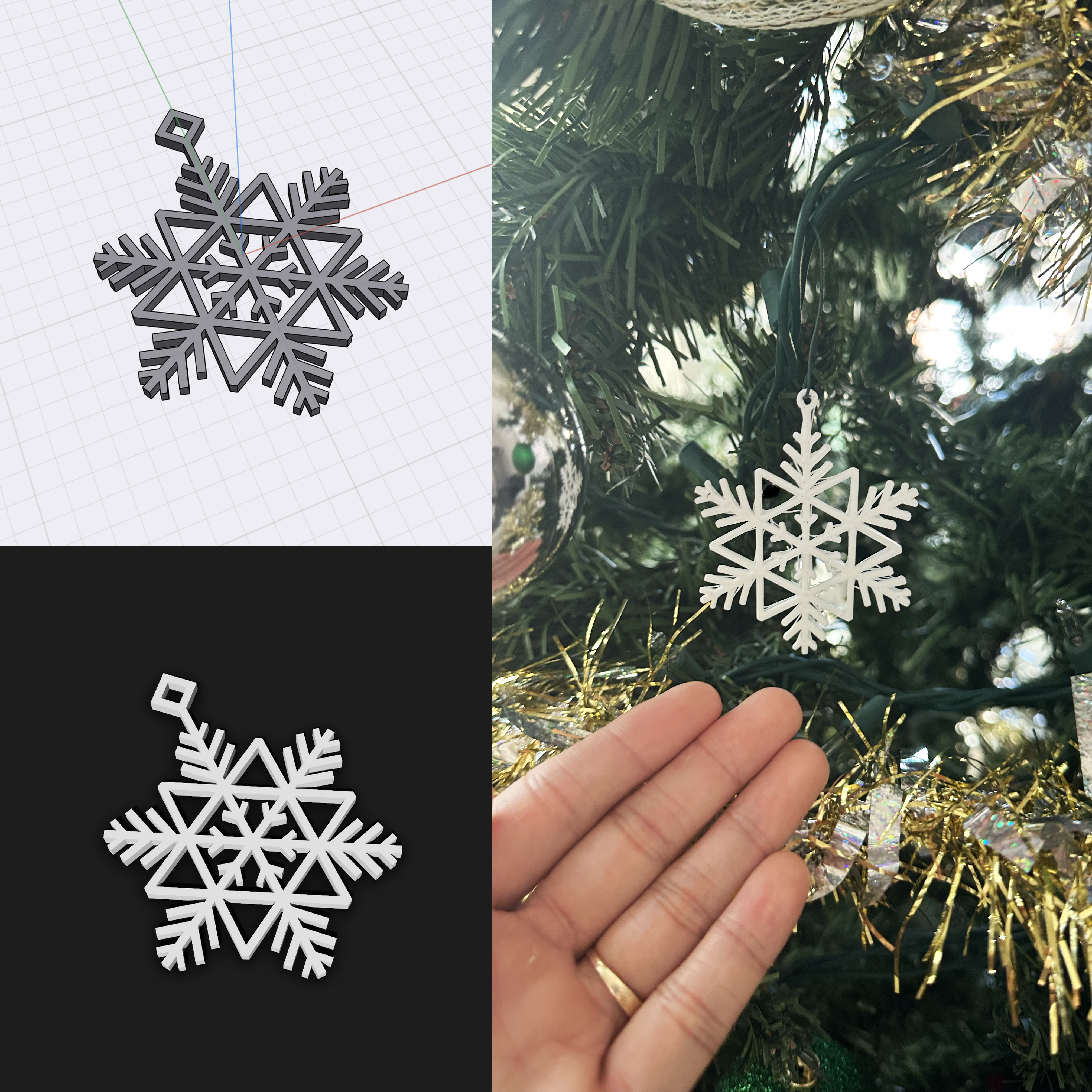 Snowflake for Christmas tree decoration | Snowflake Pendant | Christmas Tree Accessories