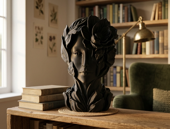 Botanical Muse Bust Sculpture