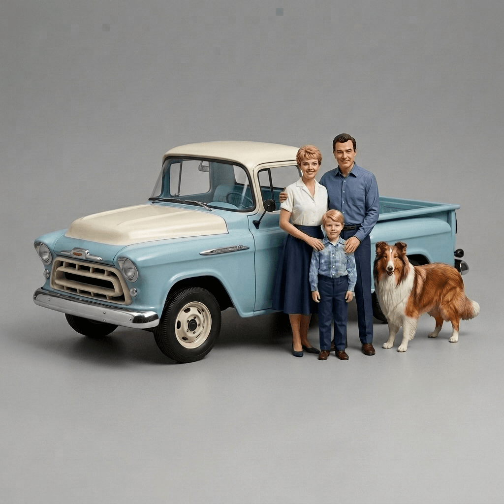Lassie - Timmy, Paul & Ruth with 1958 Dodge D-200 - 1958