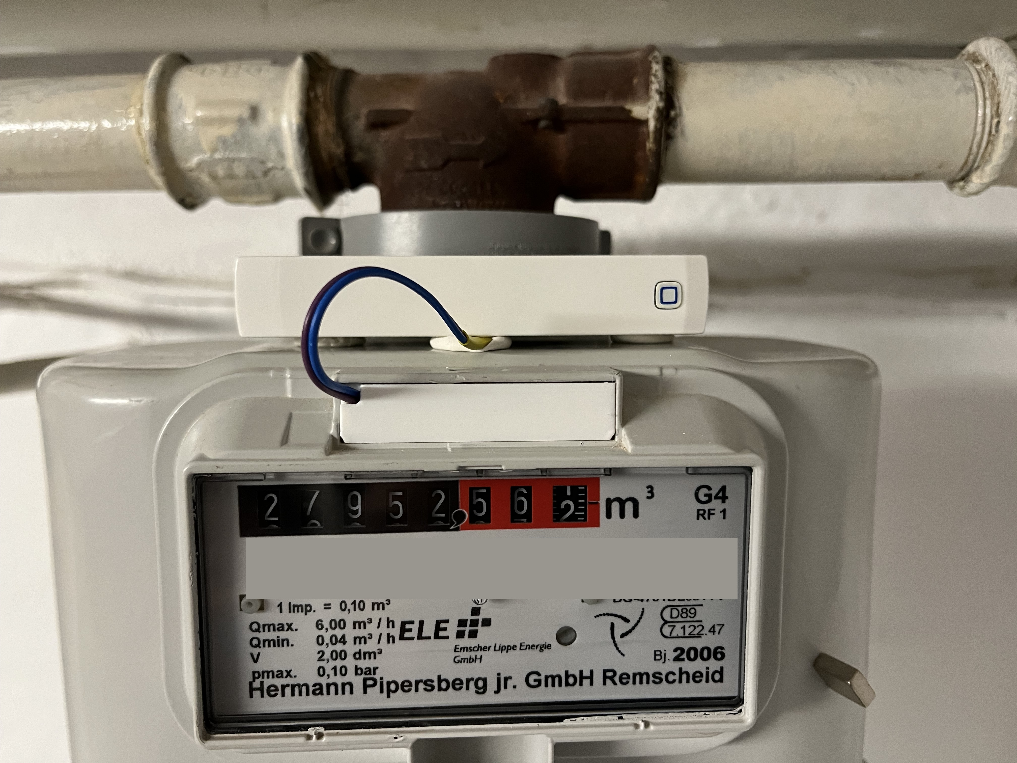 Pipersberg Gaszähler Sensor Halterung