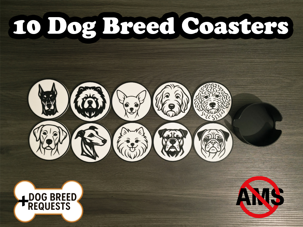 Customizable Dog Breed Coasters – NO AMS Needed
