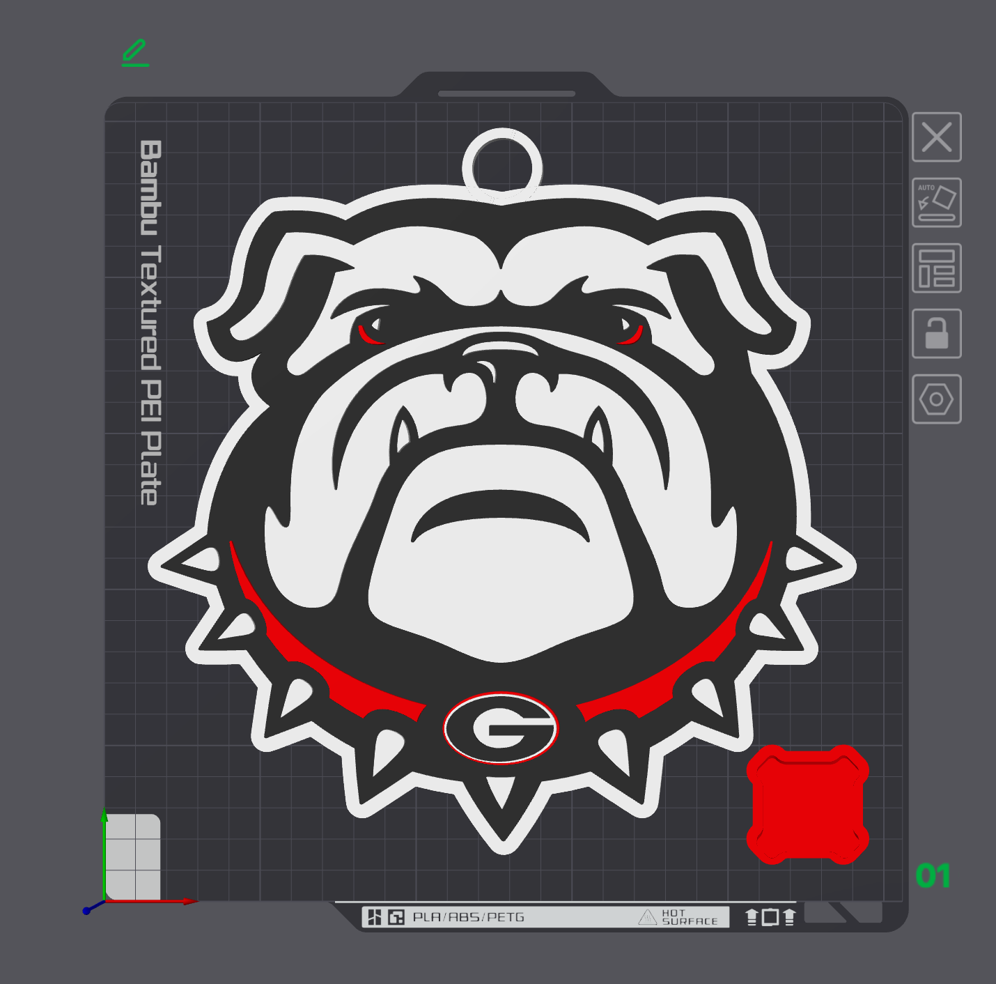 Georgia Bulldogs Alternate Oversized Necklace Logo