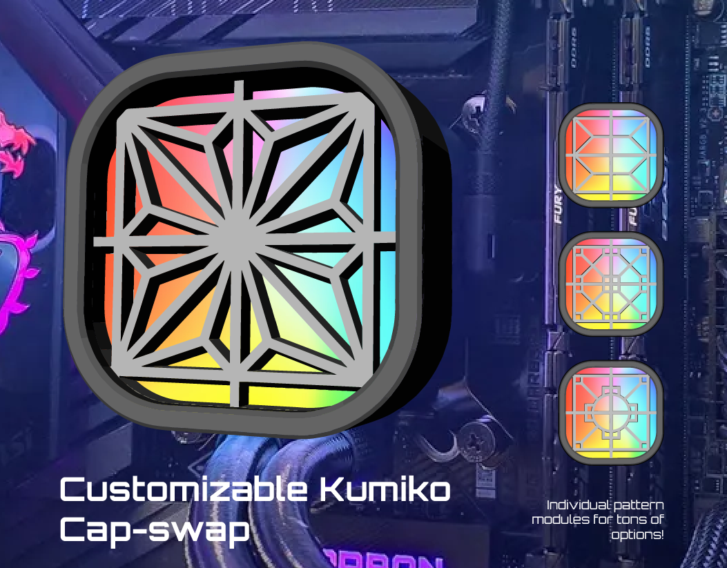 Customizable Kumiko frame capswap for Corsair Titan AIO cooler