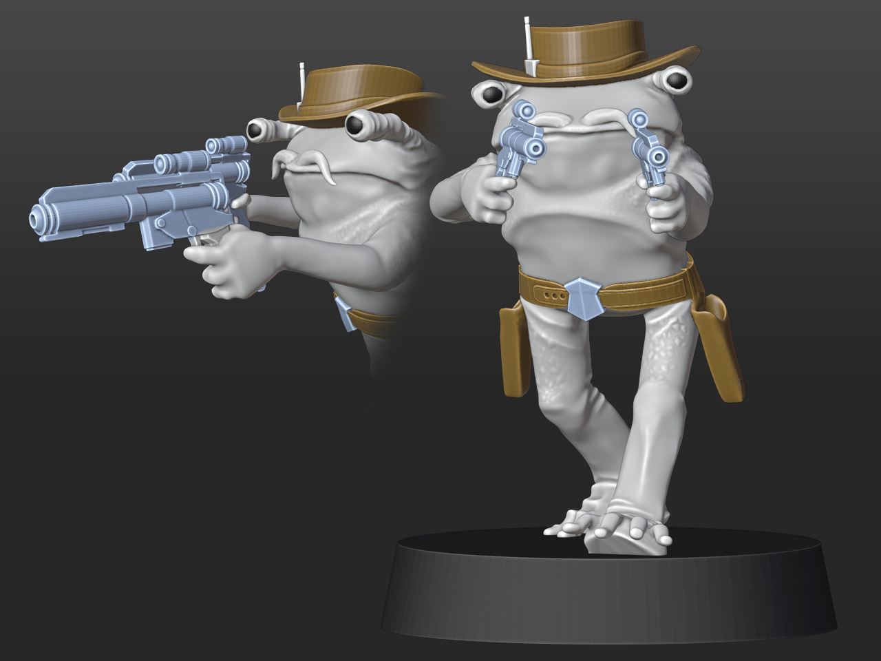 Cowboy Frog Alien (Pre-Supported) (Star Wars Legion Scale)