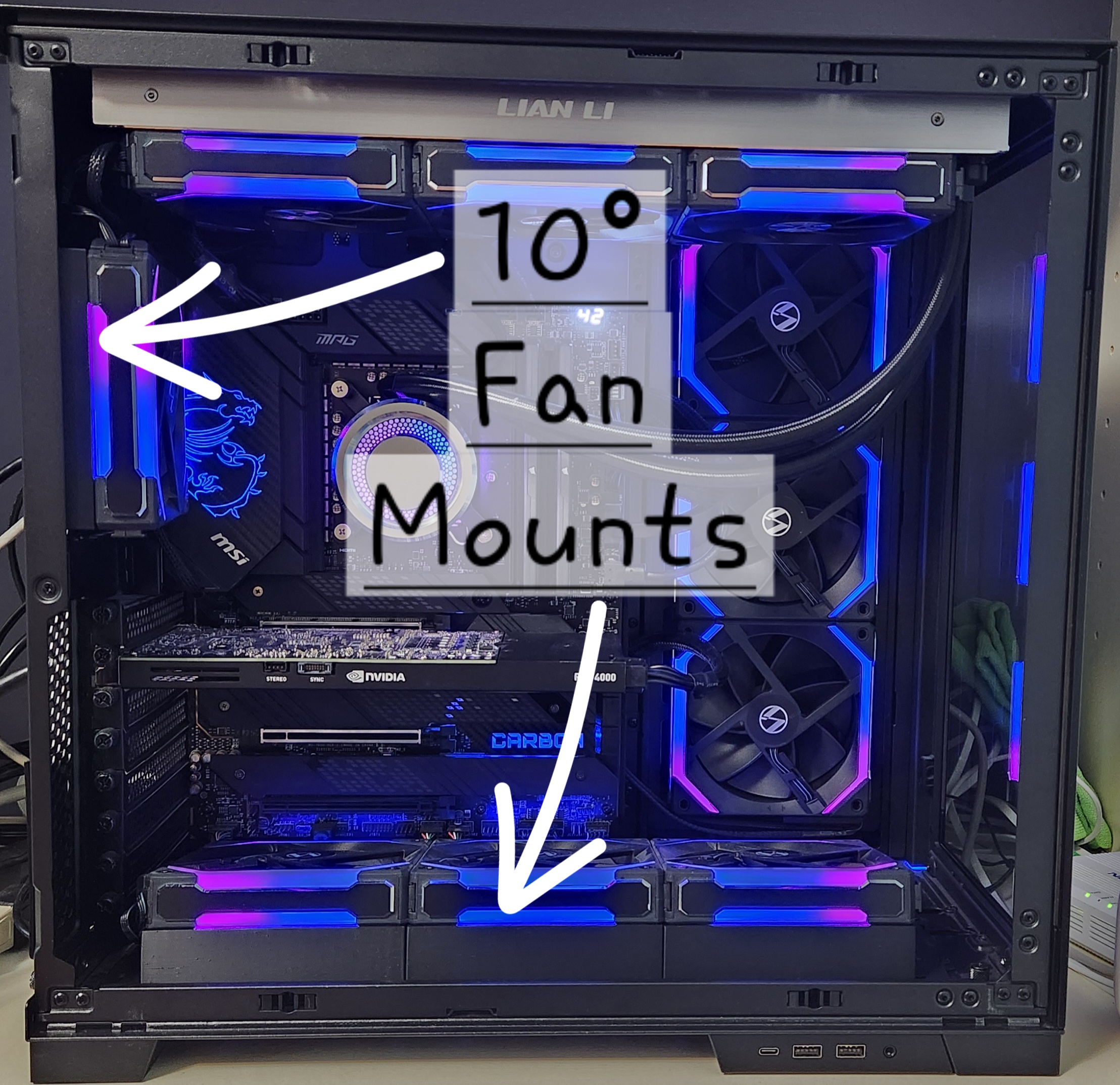 10° Computer Fan Mount