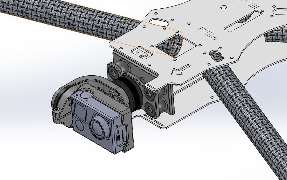 GoPro Hero 4, 2 Axis Gimbal for Reptile 500 MWC (Discovery Clone)