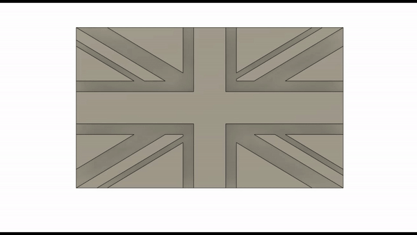 Union Jack British Flag United Kingdom England Button Pin 3D