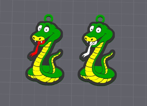 cute animal , meet drake the snake keychain / necklace pendant
