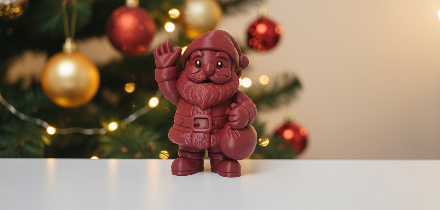 Waving Santa with Gift Sack Christmas Statue