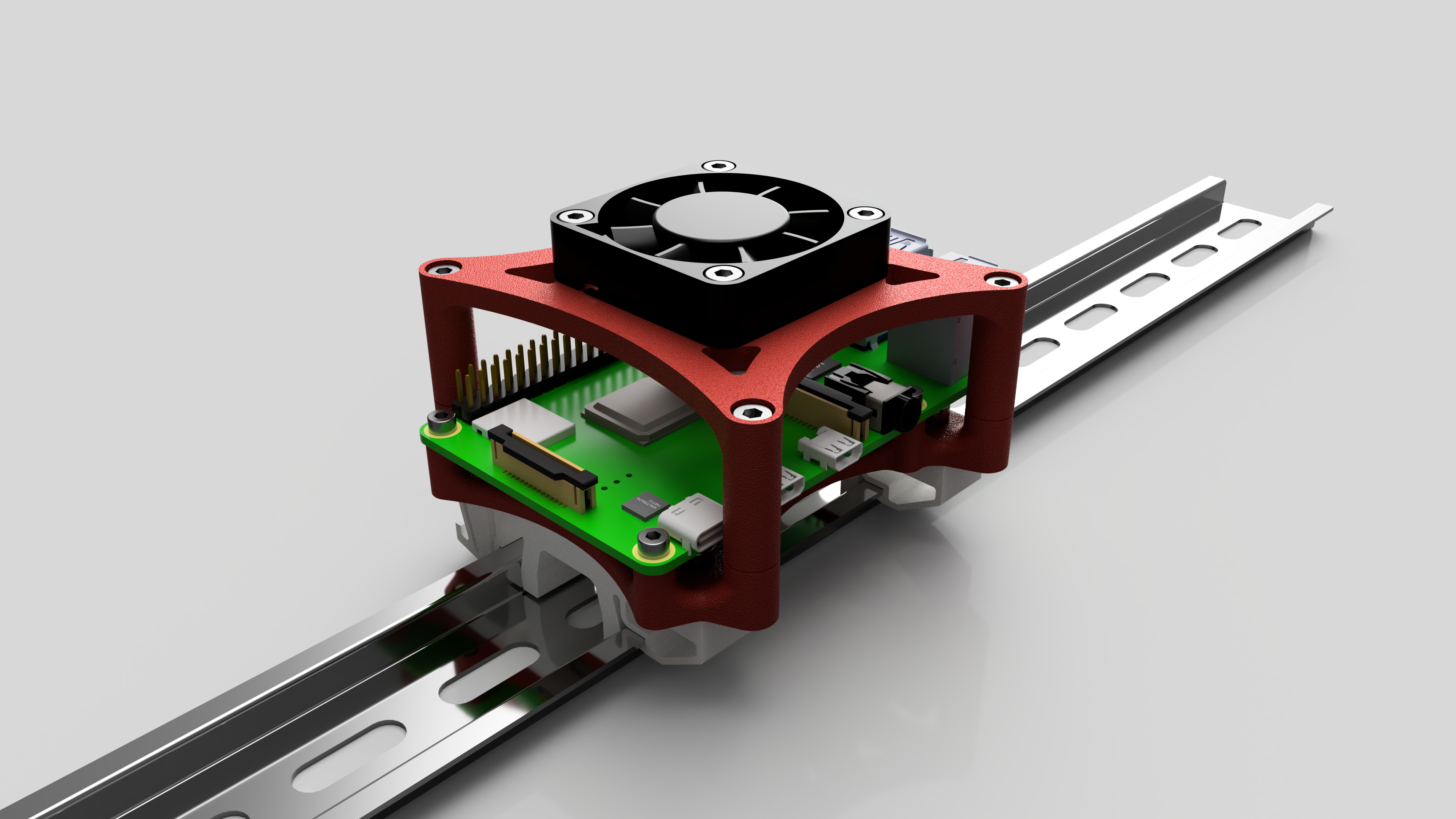 RPI Din Clips Mount 40mm Cooling Fan