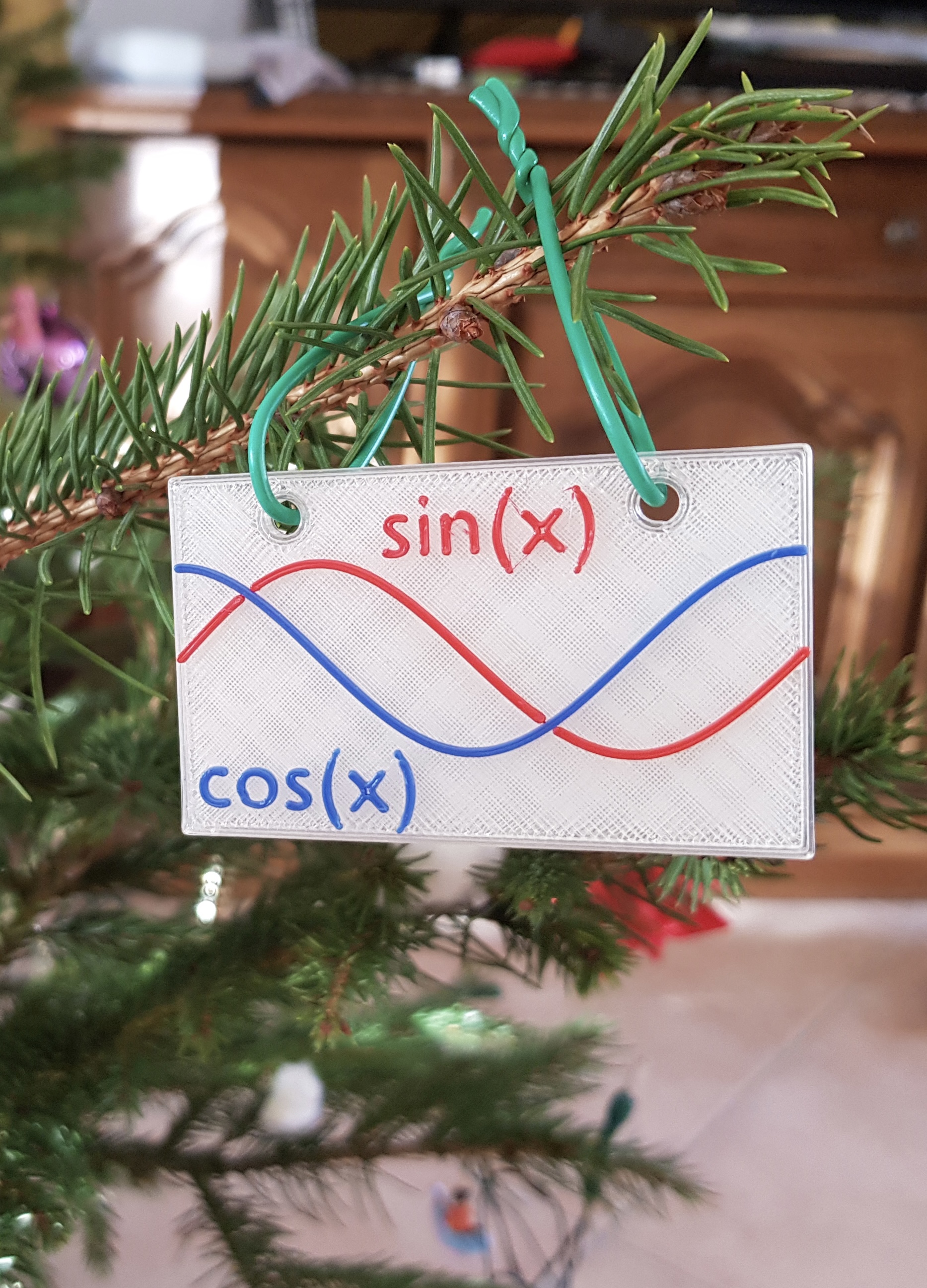 sin(x) cos(x) Weihnachtsbaum Dekoration (sine cosine christmas tree decoration)