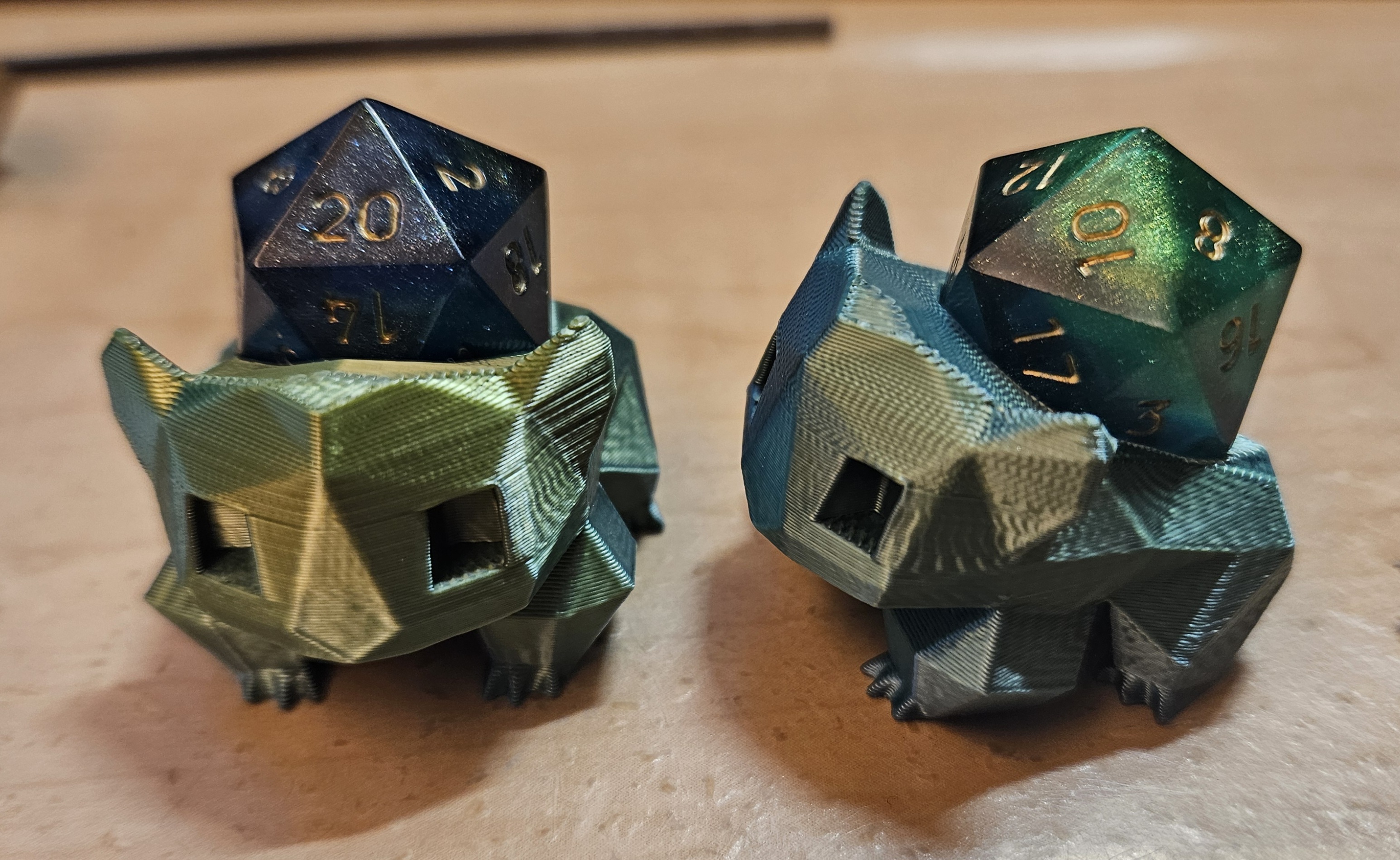 Low-Poly Bulbasaur Dice (d20) Holder