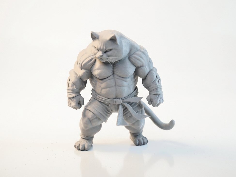 Muscular Cat Warrior Figurine Animal 3D Printable
