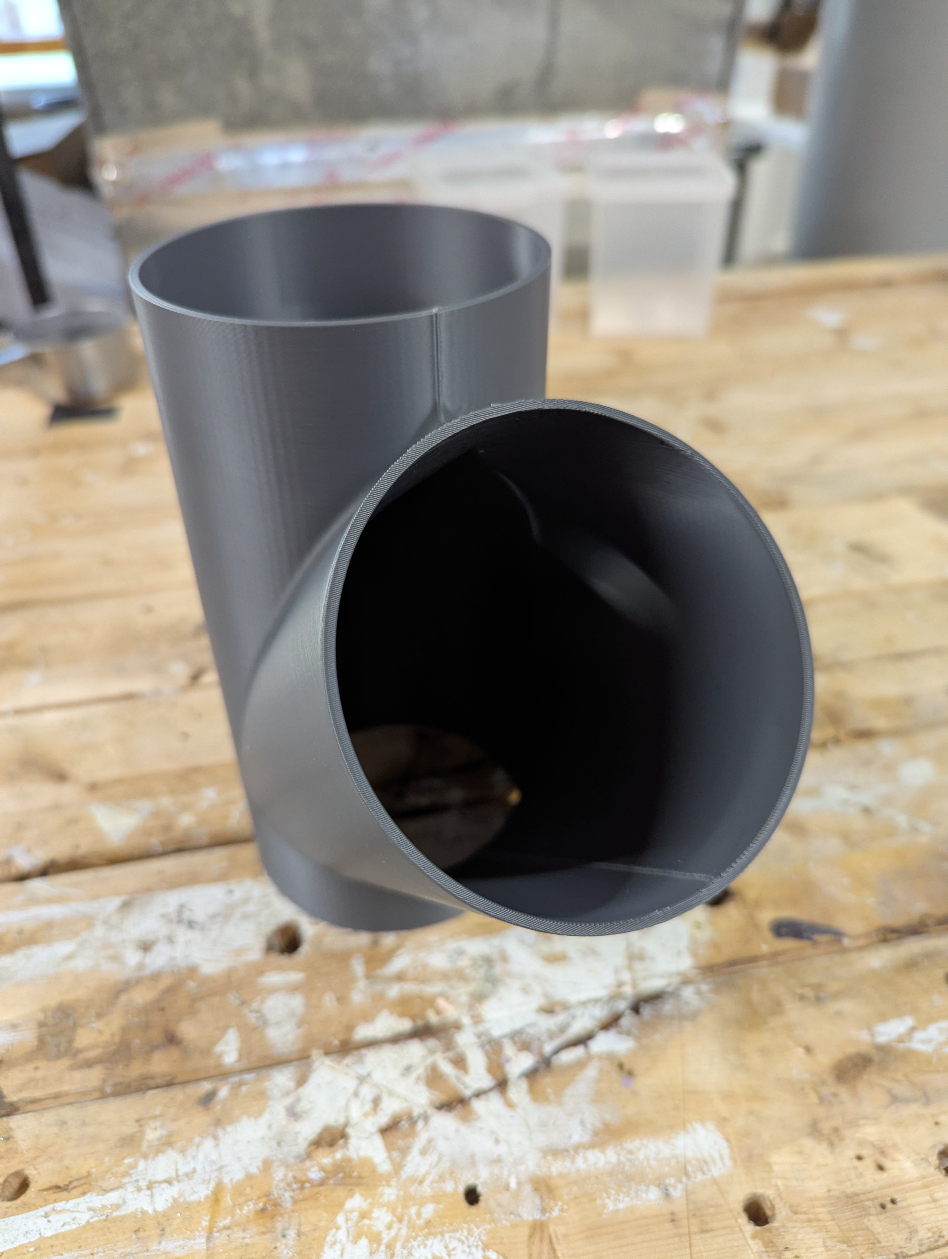 4" flex duct wye/tee fitting for exhaust/dust systems - no supports