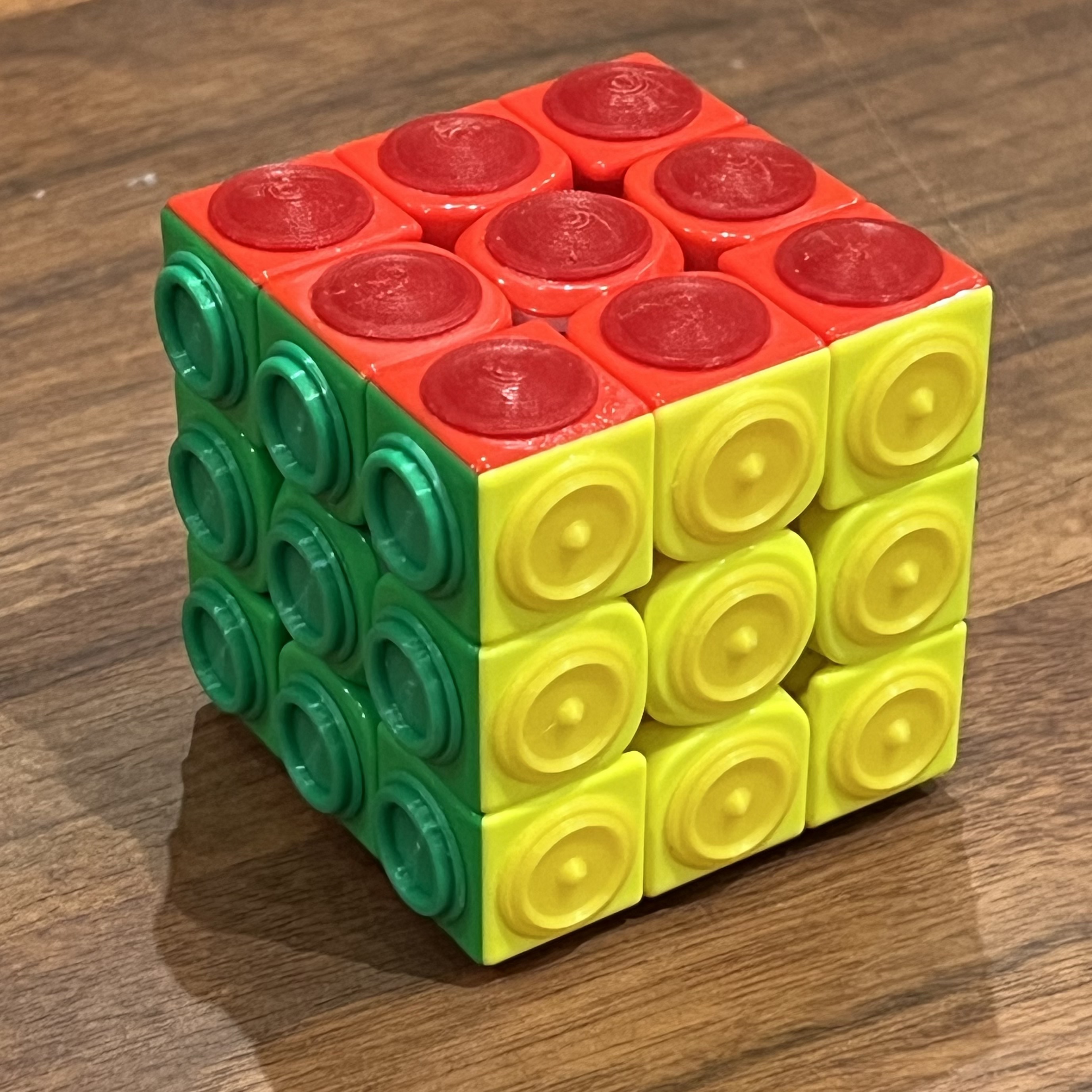 Tactile puzzle cube for blind or color-blind cubers (Rubik's, etc)