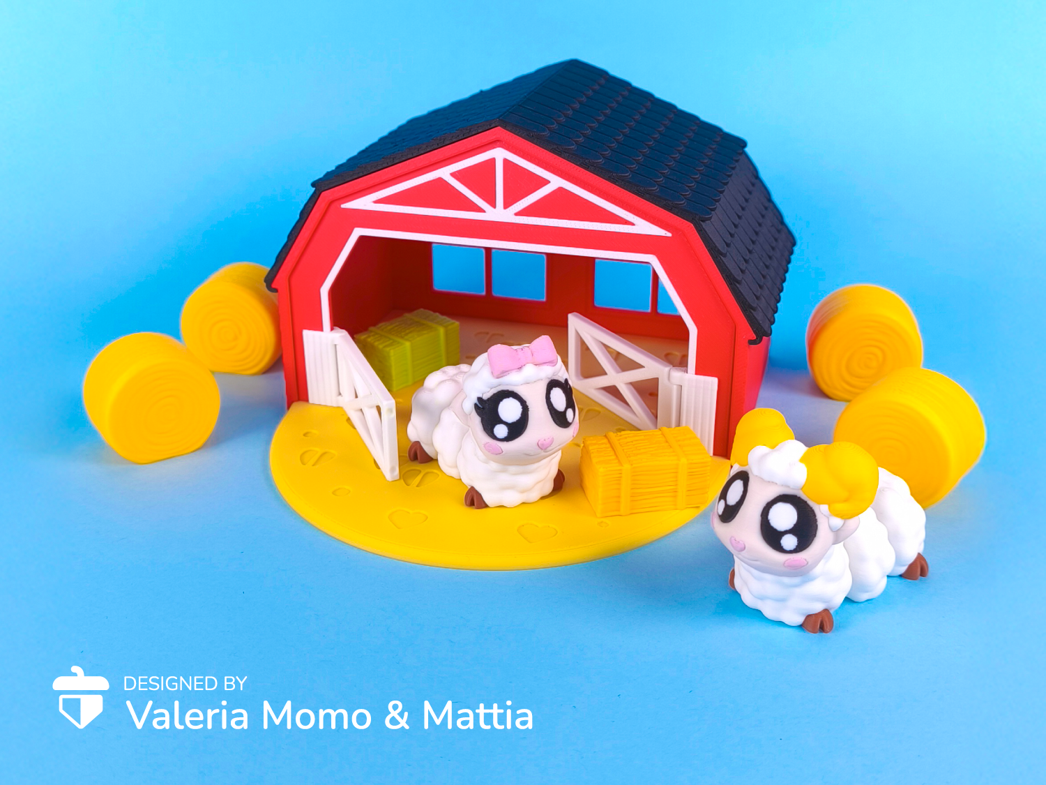 Diorama for Cute Flexi Animals, Sheep & Ram Farm (stl + 3mf)