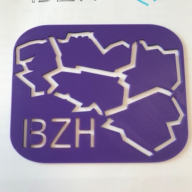 Pochoir carte Bretagne 5 départements
