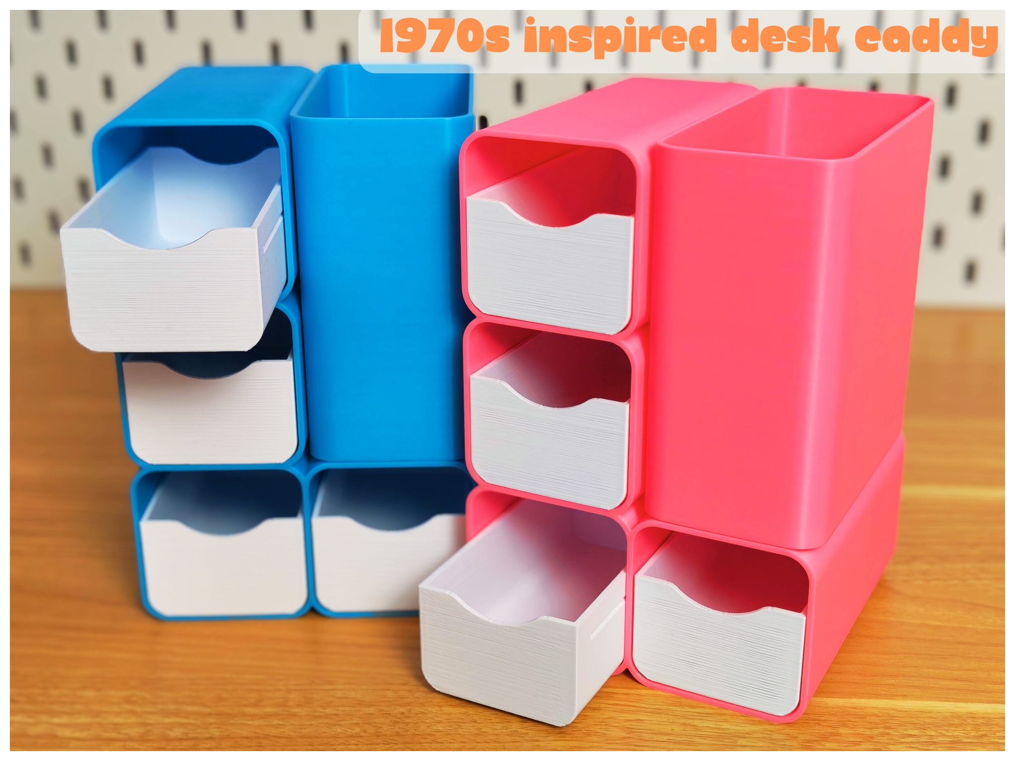 Modular Desk Caddy // Desk Organizer // Desk Storage - 1970s HOF inspired design