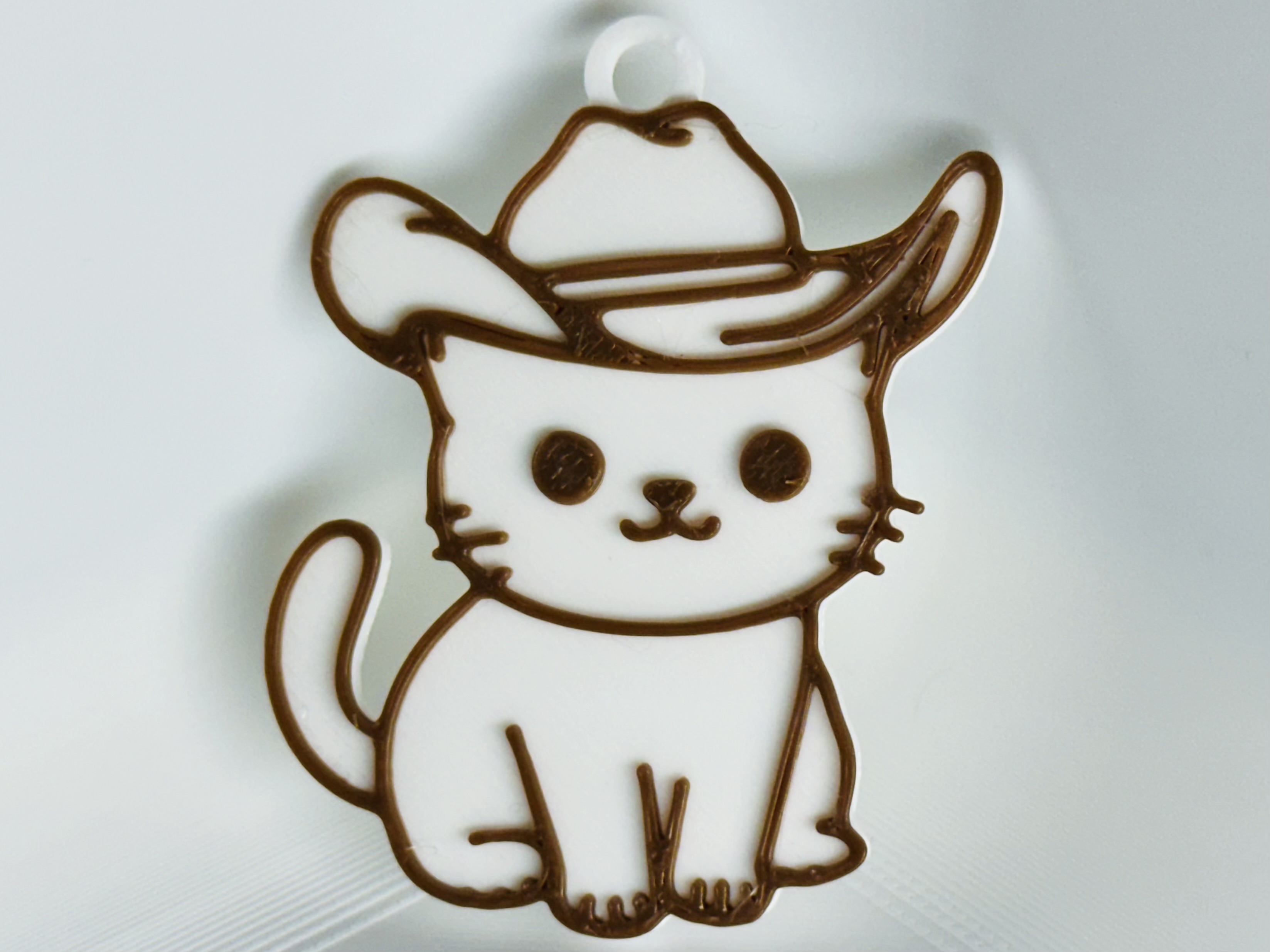 Cat Wearing a Cowboy Hat Keychain