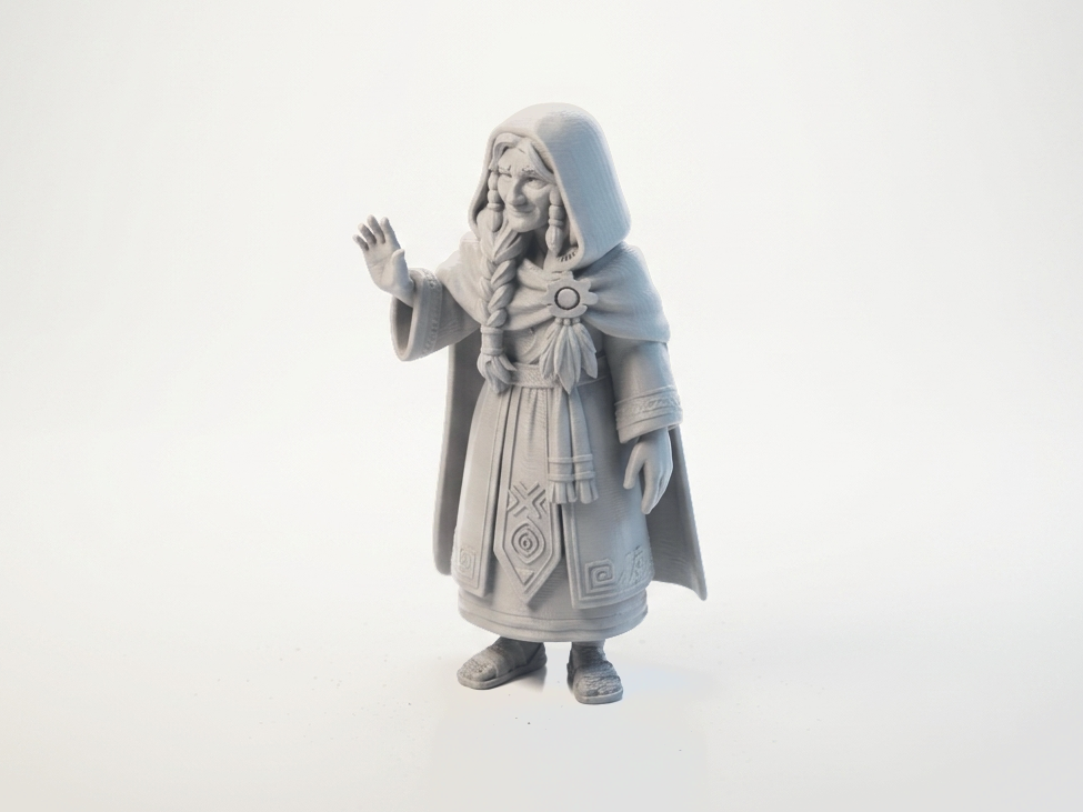 Tribal Lady Waving Figurine Female Character 3D Printable