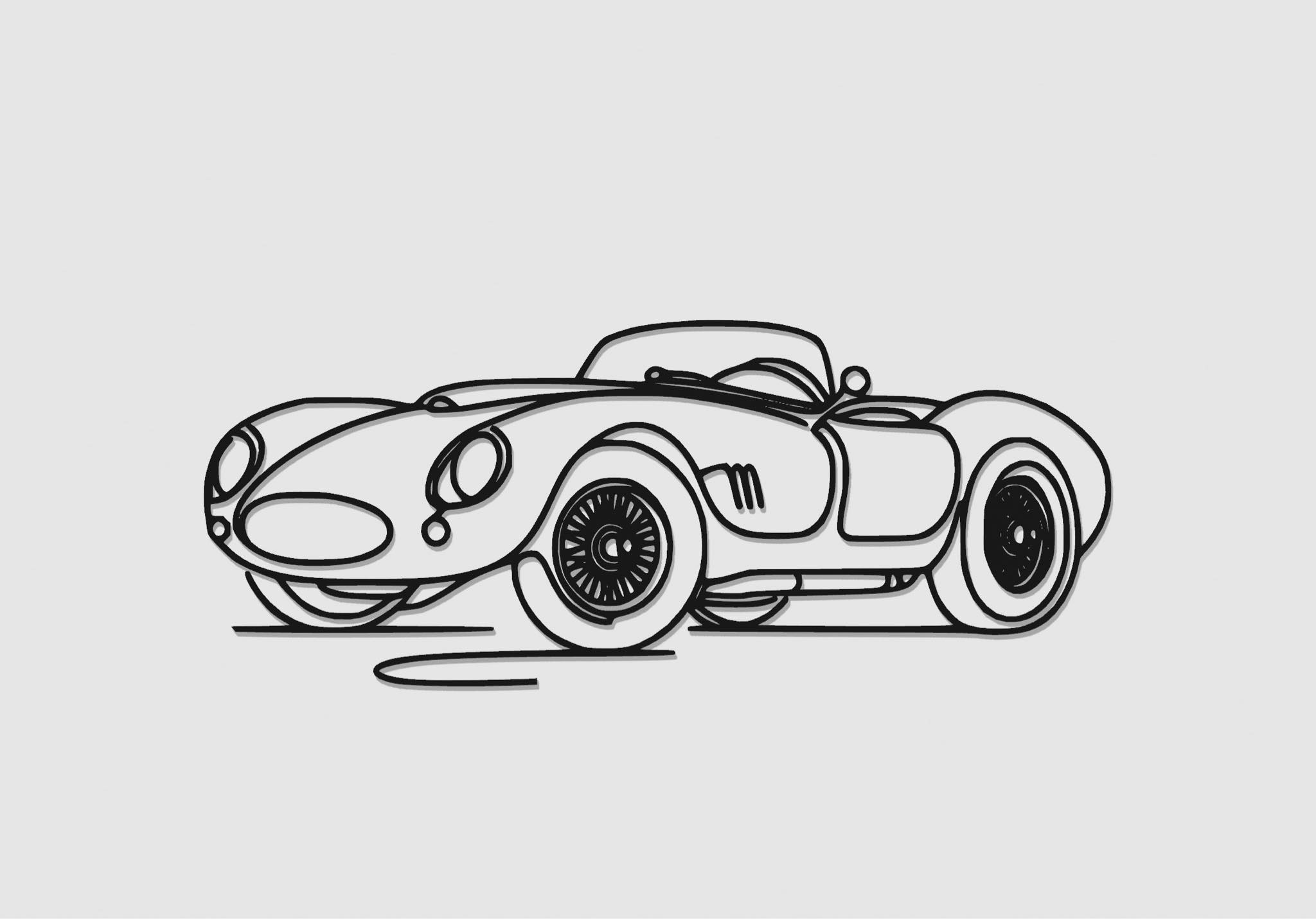 Classic Sports Car Wall art LineArt decor