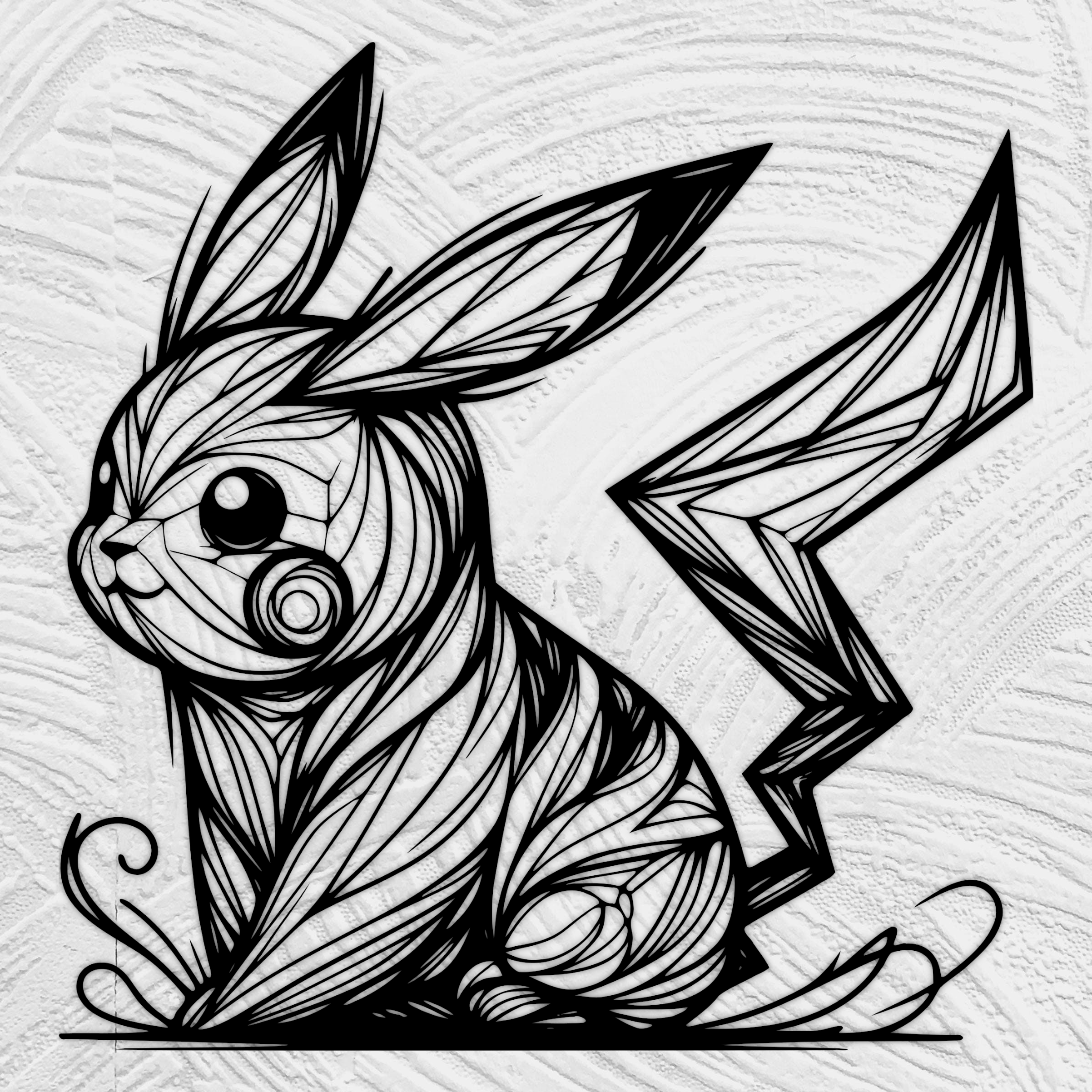 Flowing Line Art pikachu
