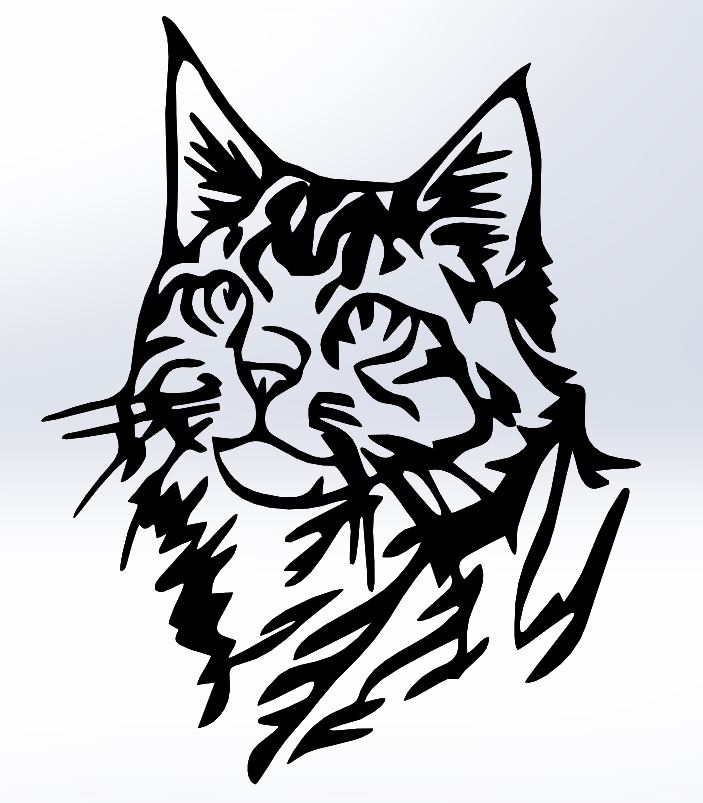 LINE ART CAT , WALL ART CAT, 2D ART CAT, CAT, KITTEN, LE CHAT, WALL CAT, CAT DECORATION, FELINE
