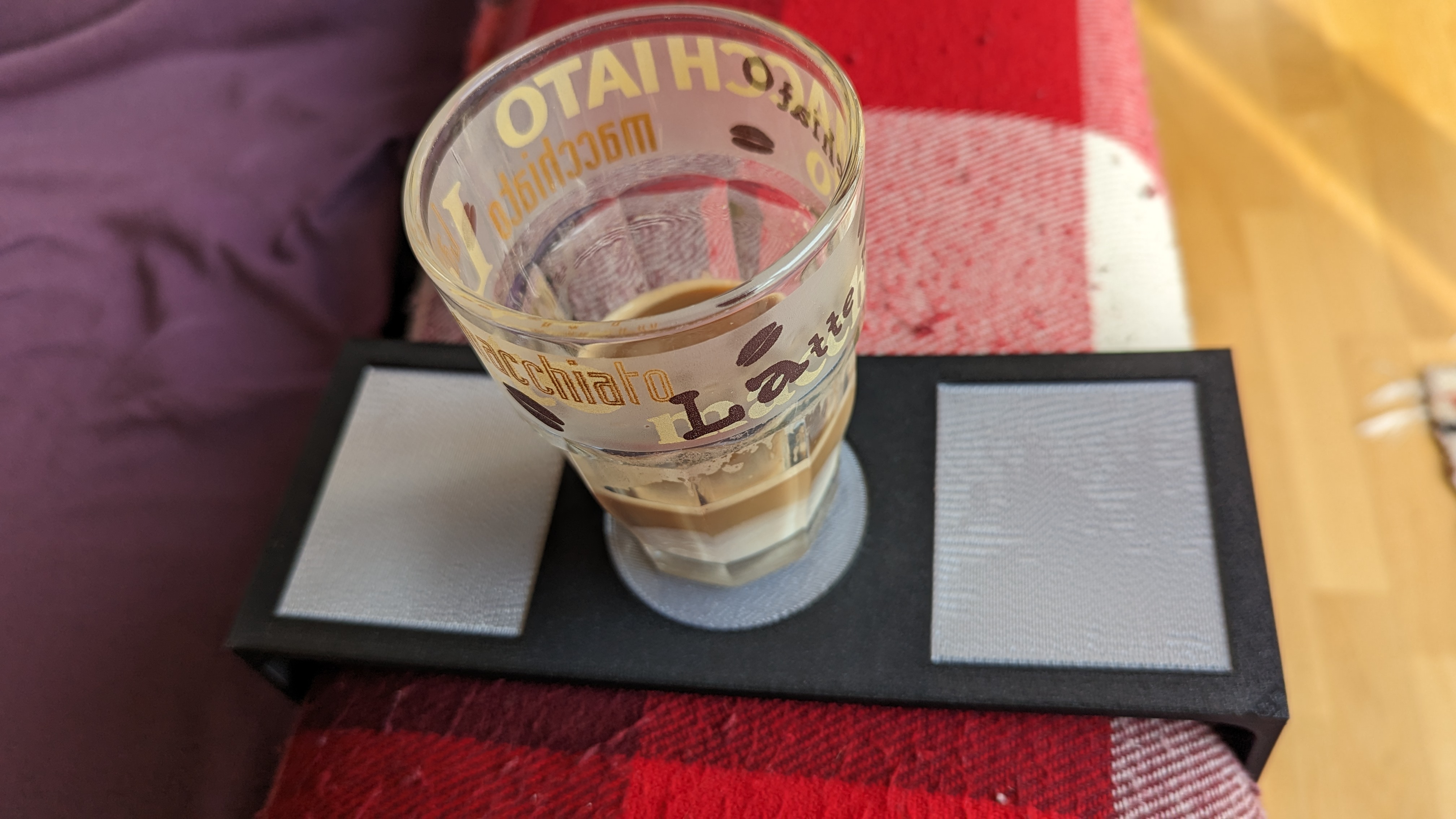 Sofa armrest drink/coffee table