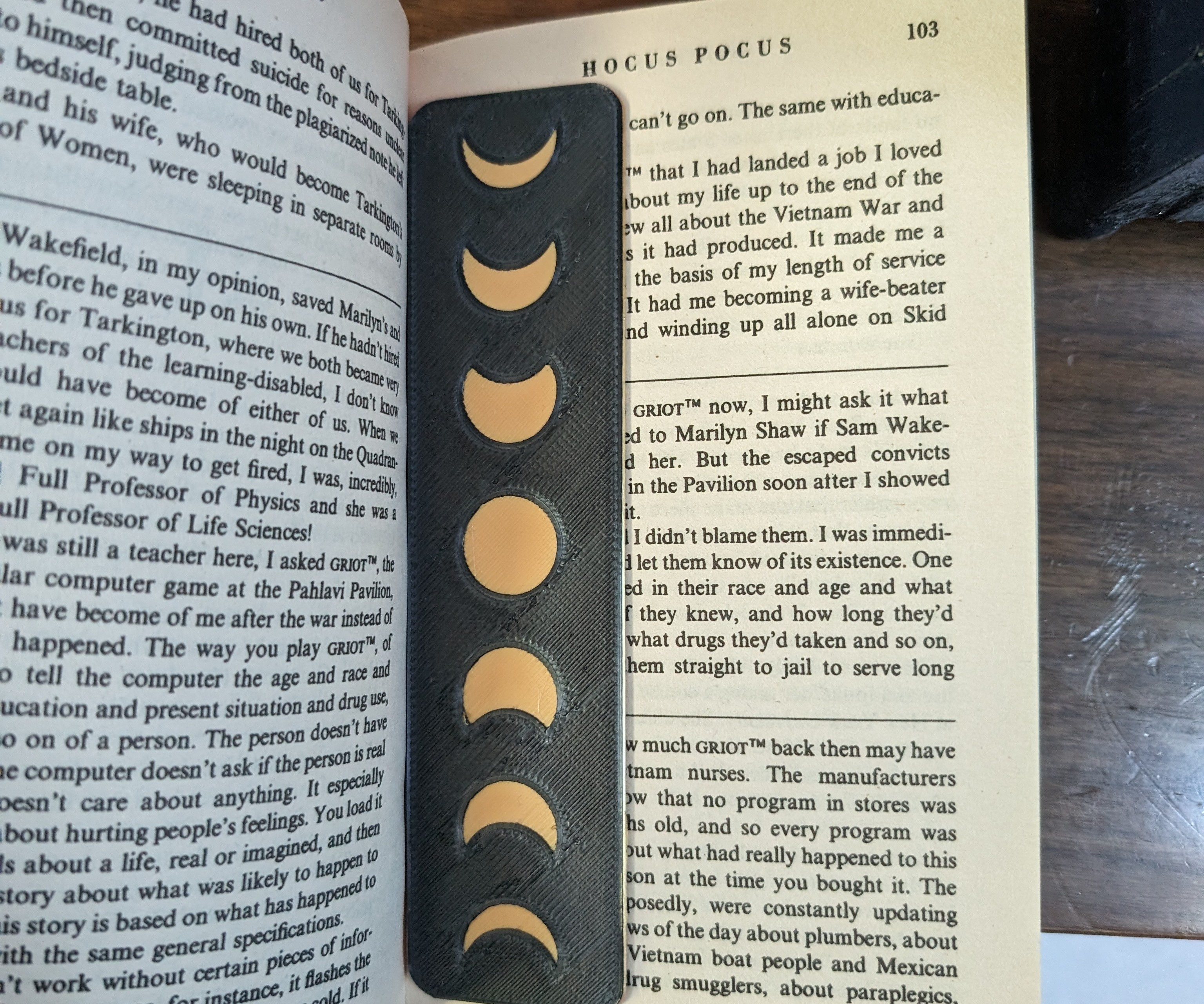 Moon Phase Bookmark - 30 minute print with filament change opportunity for multiple colors