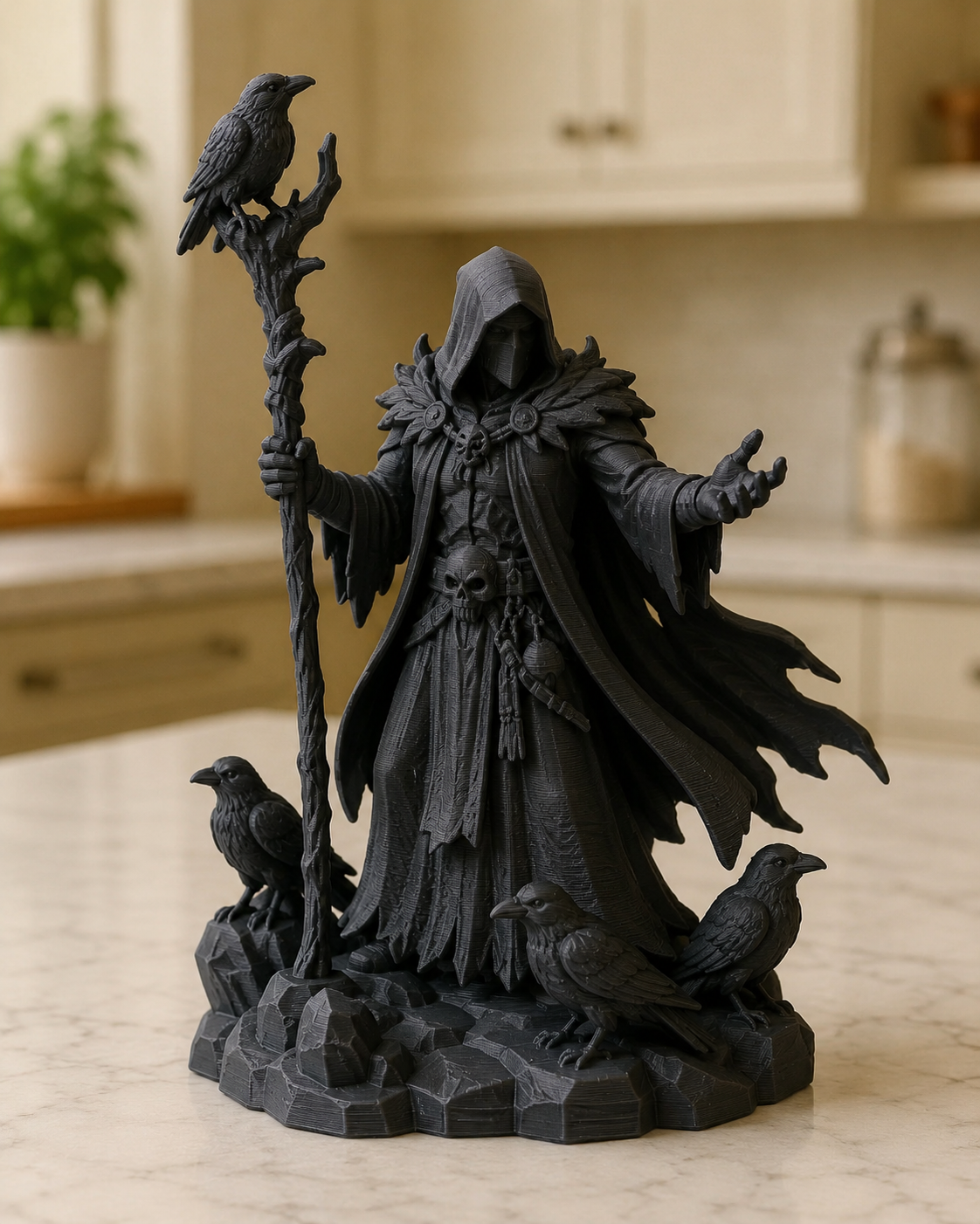 Hooded Plague Mage with Familiar