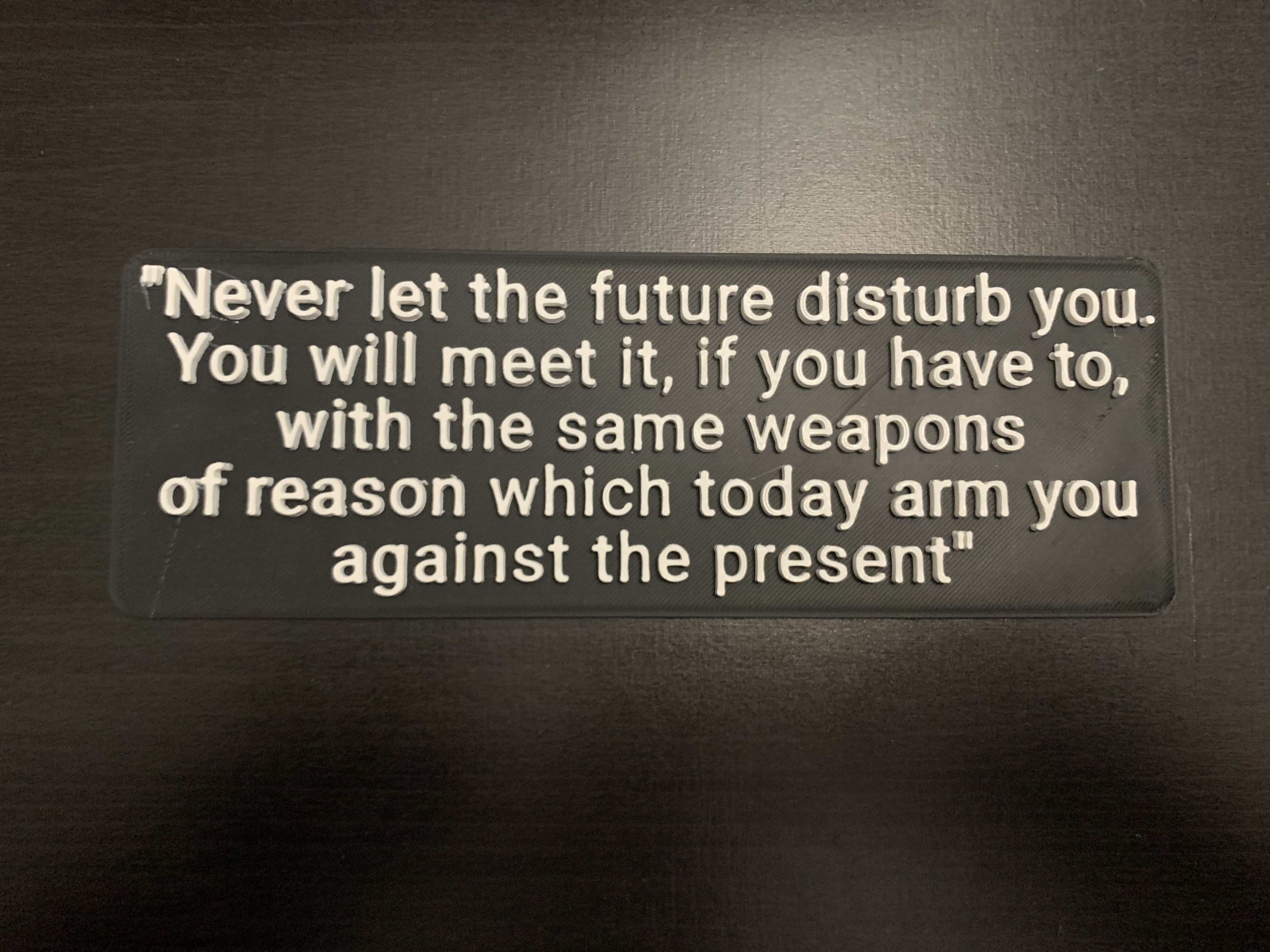 Marcus Aurelius quote in 2 colours