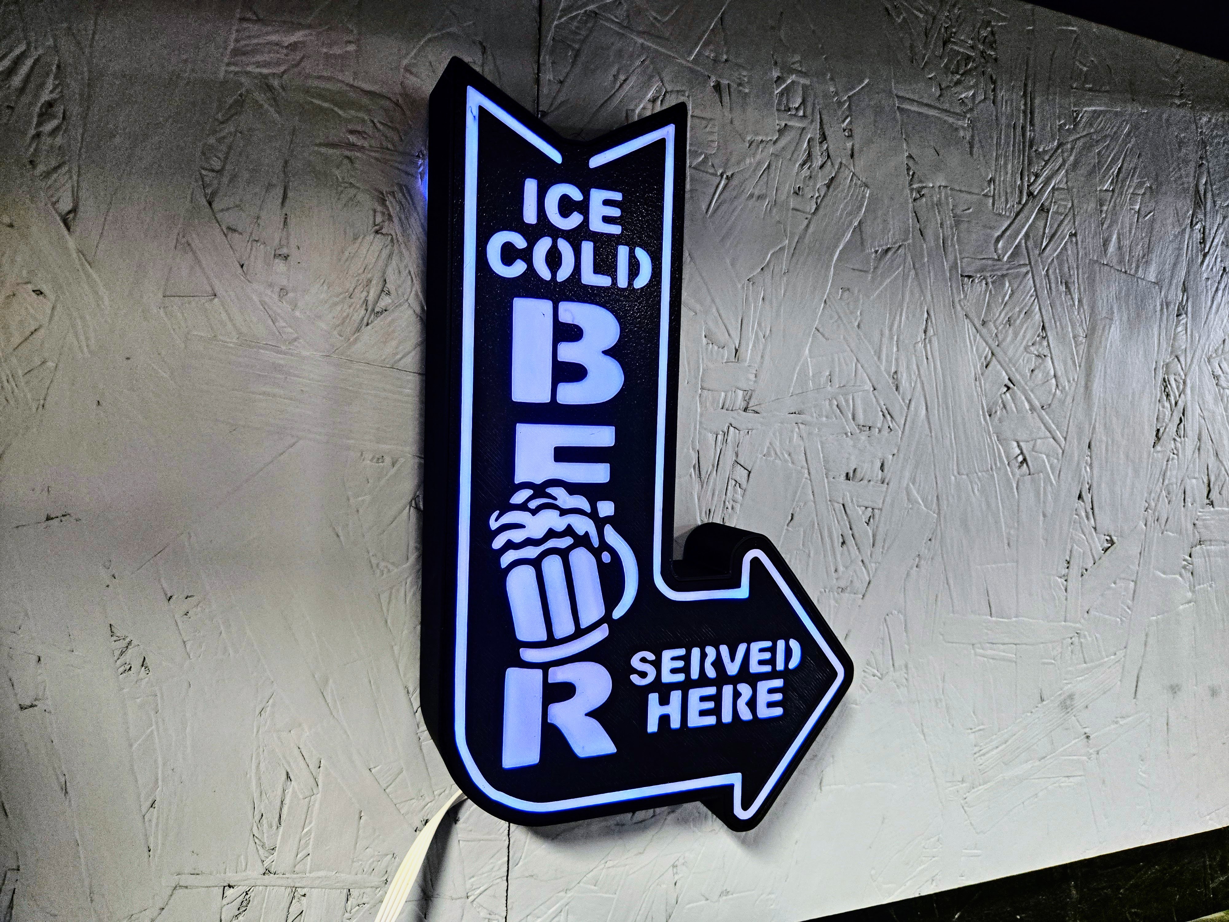 Ice Cold Beer Served Here Arrow Lightbox