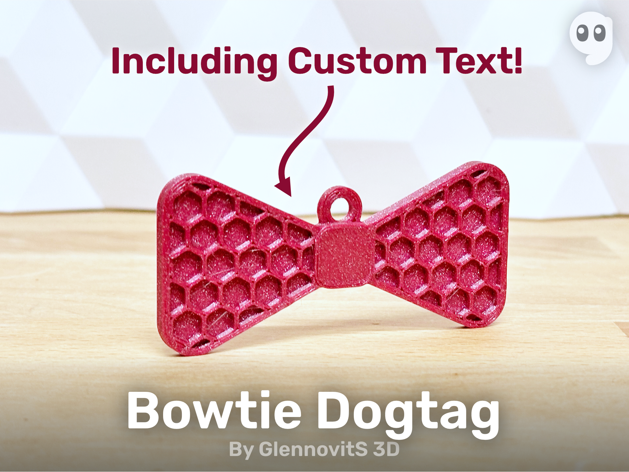 Customizable Bowtie Dogtag (For dogs with style!)