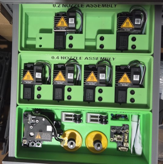 Custom Drawer Inlays for the 3D Printer Spare Parts Storage Cabinet Gen 1.x - Bambu Labs Parts