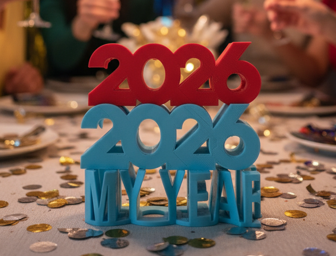 2026 WILL BE MY YEAR New Year Ambigram Display