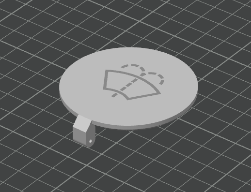 Washerfluid cap with embedded logo